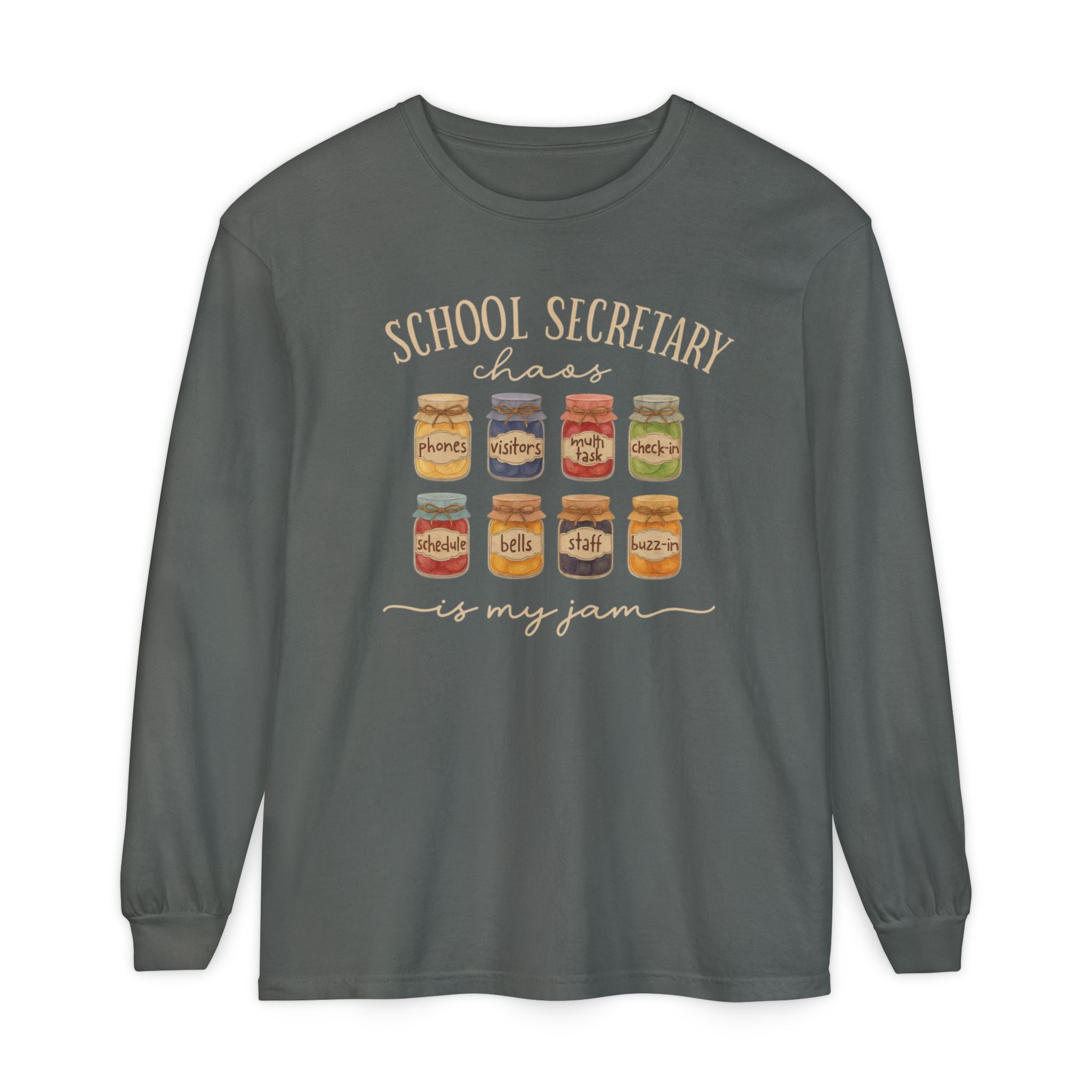 Long Sleeve T-Shirt - School Secretary Jam Design