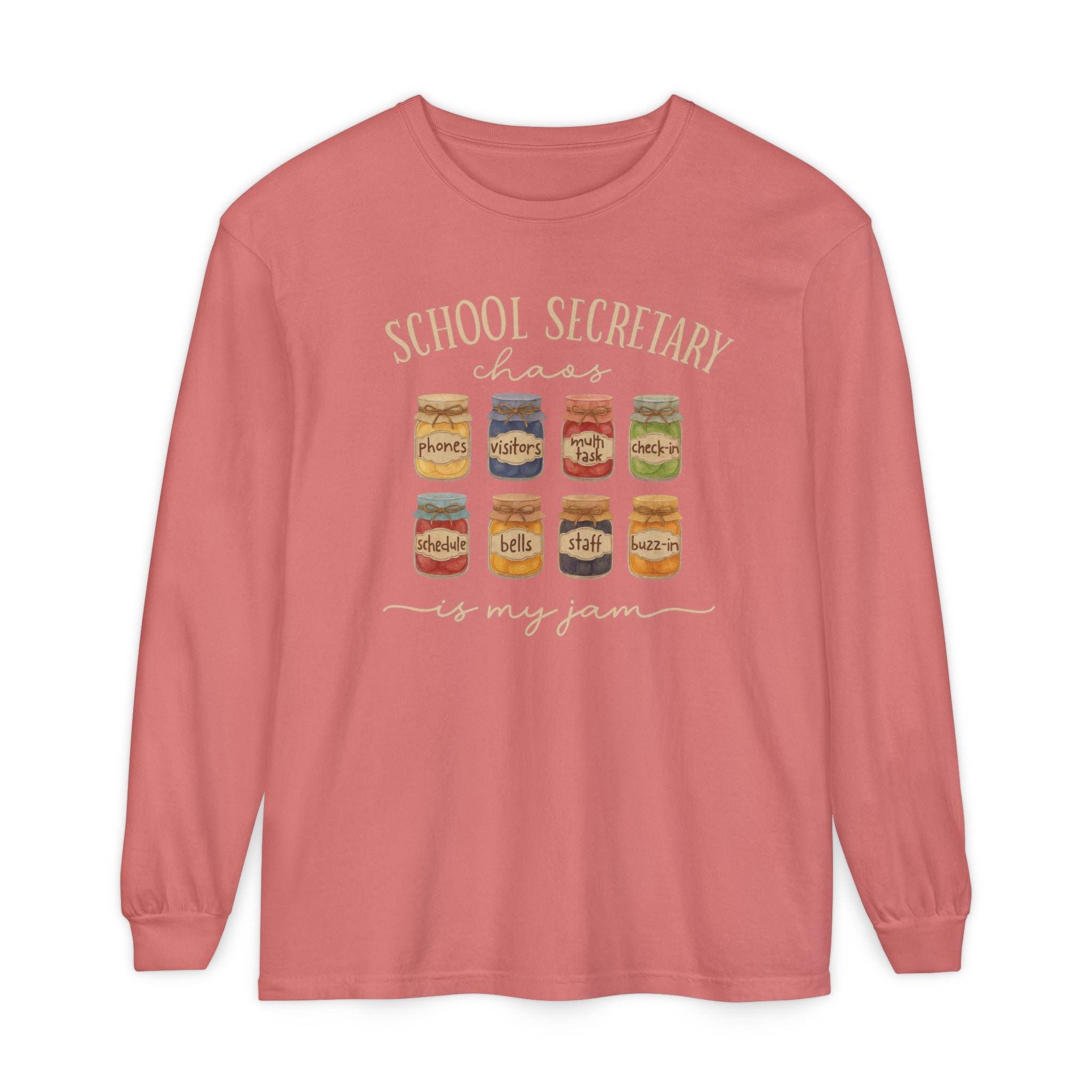 Long Sleeve T-Shirt - School Secretary Jam Design