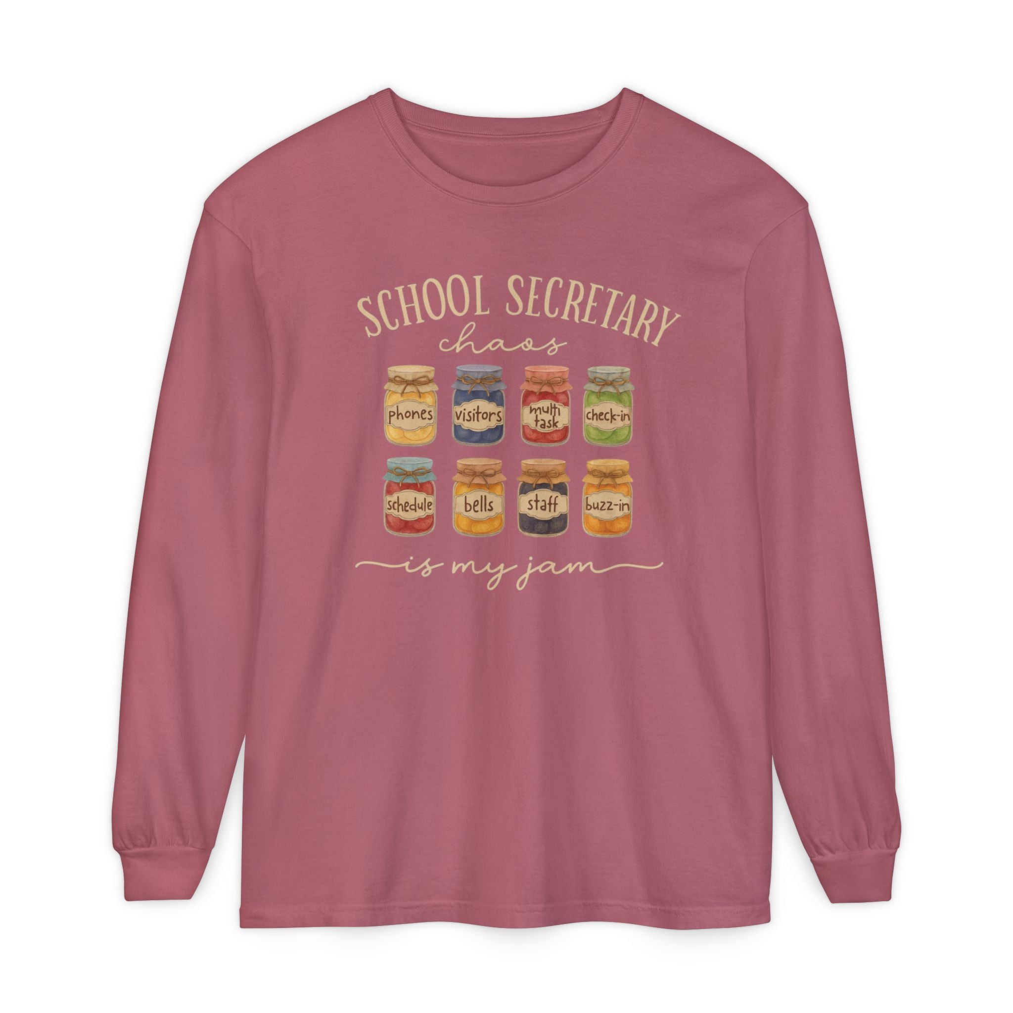Long Sleeve T-Shirt - School Secretary Jam Design