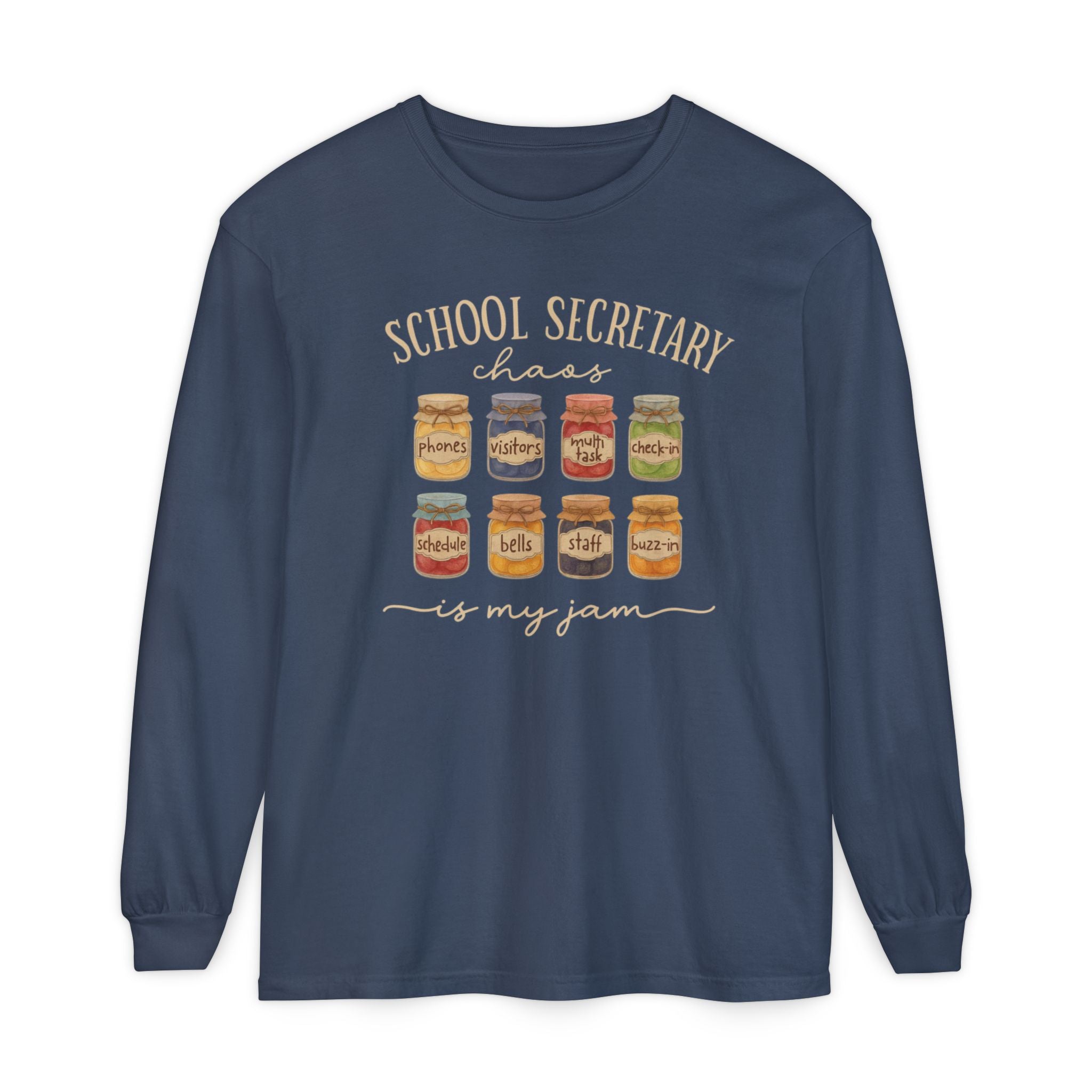 Long Sleeve T-Shirt - School Secretary Jam Design