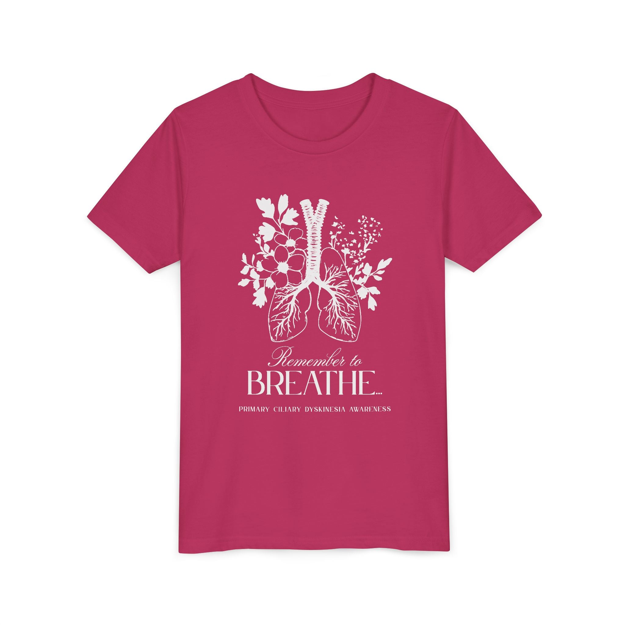 Youth Tee: Remember to Breathe- PCD Awareness