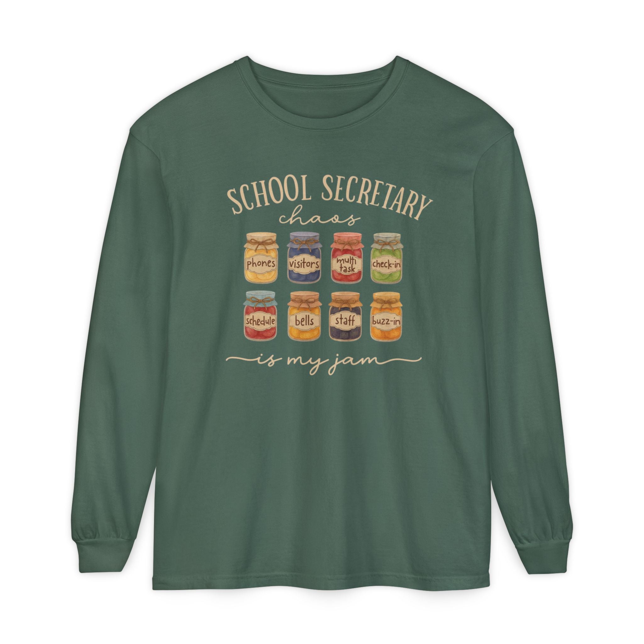 Long Sleeve T-Shirt - School Secretary Jam Design