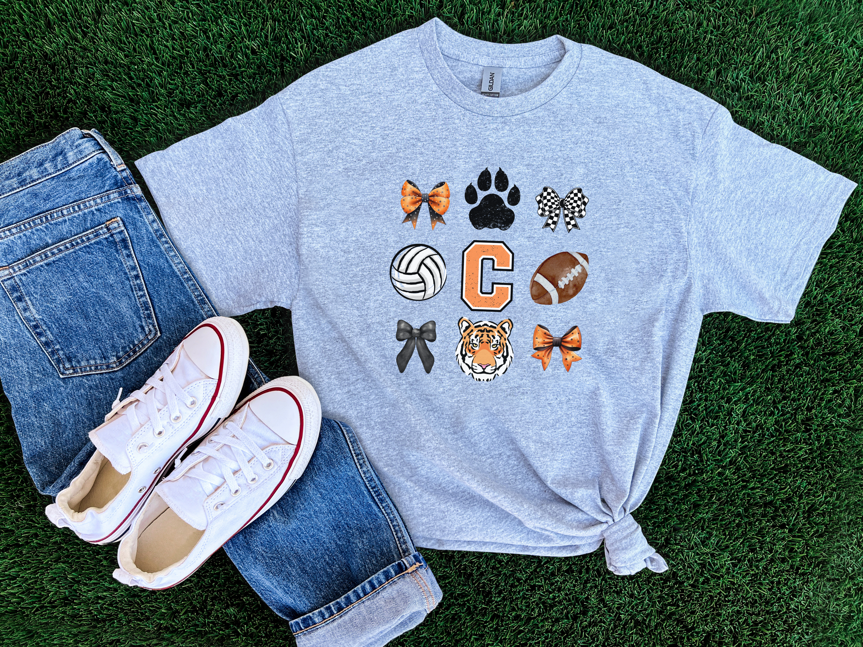 C-Tiger Spirit T-Shirt - Unisex Softstyle Tee for Sports Fans, Game Day, Athletics, Cheerleading Events, Team Spirit