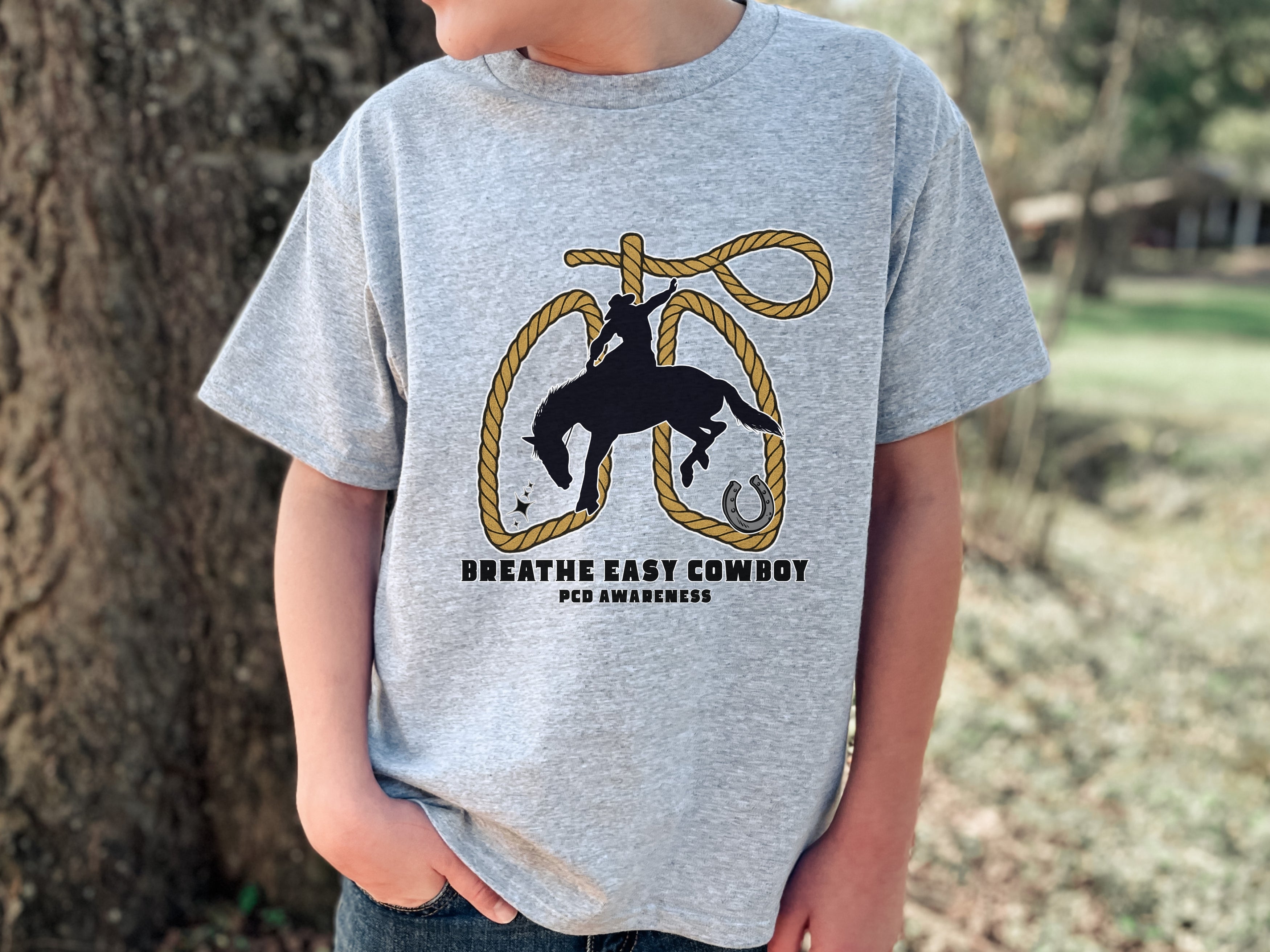 Kids Tee - Breathe Easy Cowboy PCD Design