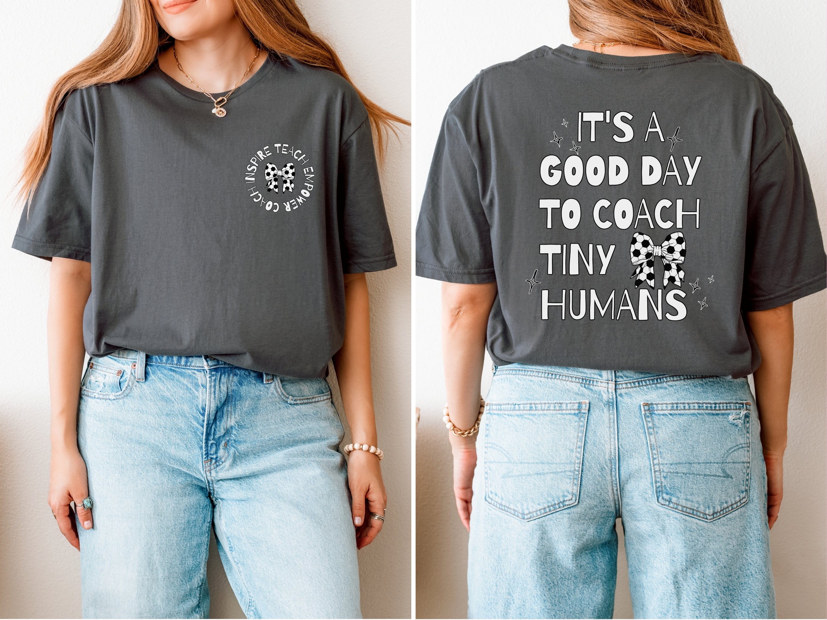 Soccer Coach T-Shirt - Tiny Humans Coaching Design