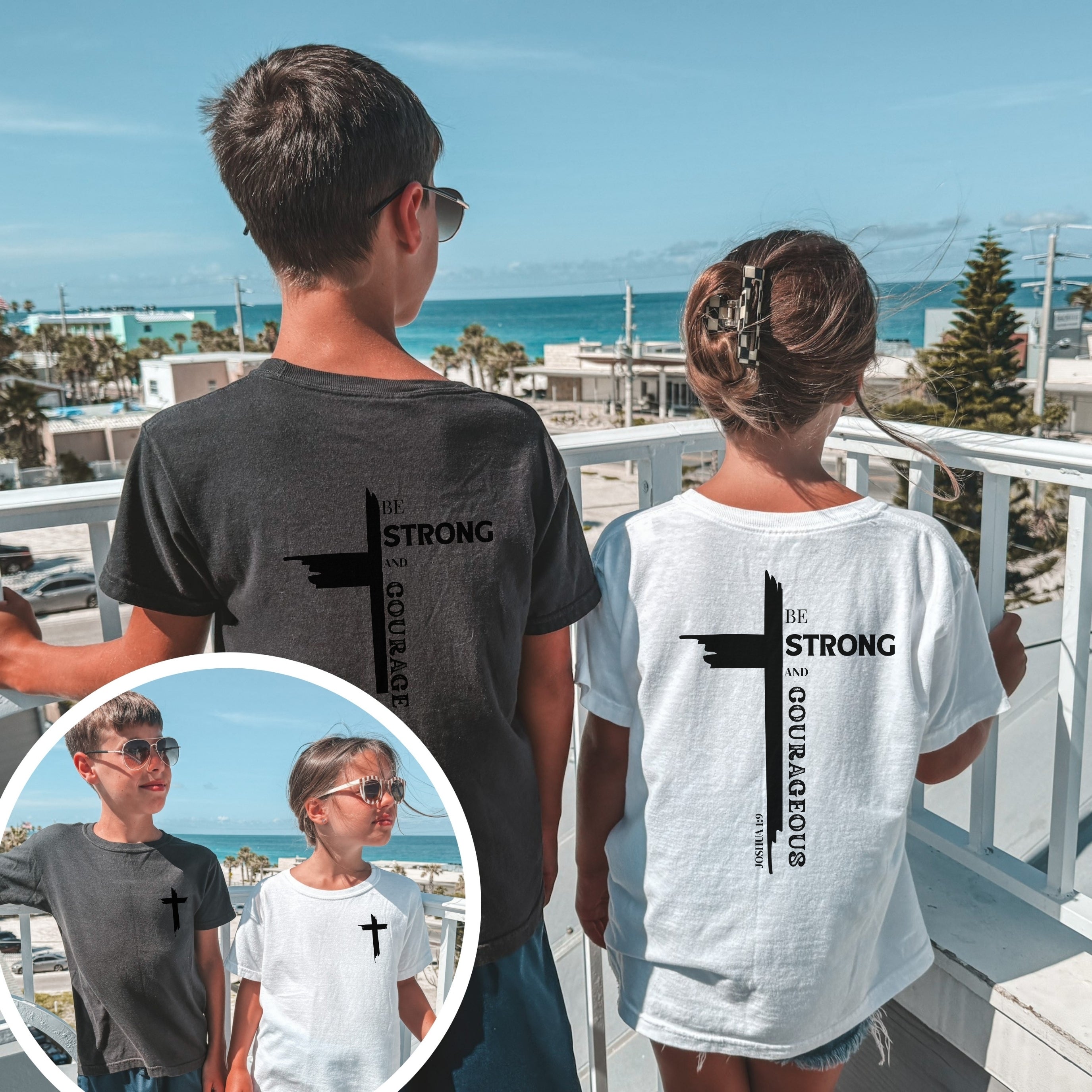 Youth- Be Strong and Courageous Unisex Garment-Dyed T-shirt