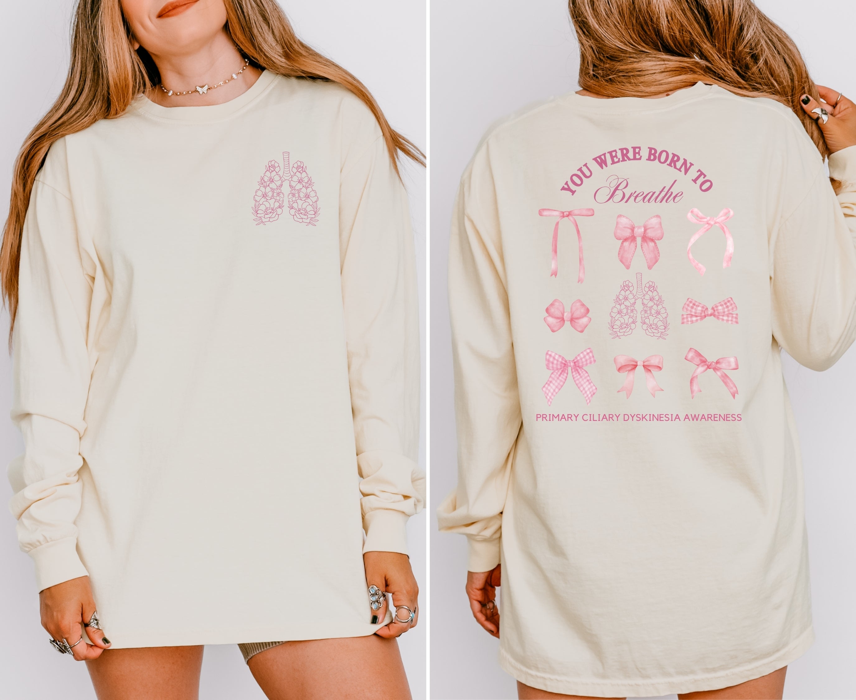 Long Sleeve T-Shirt Born to Breathe PCD Awareness