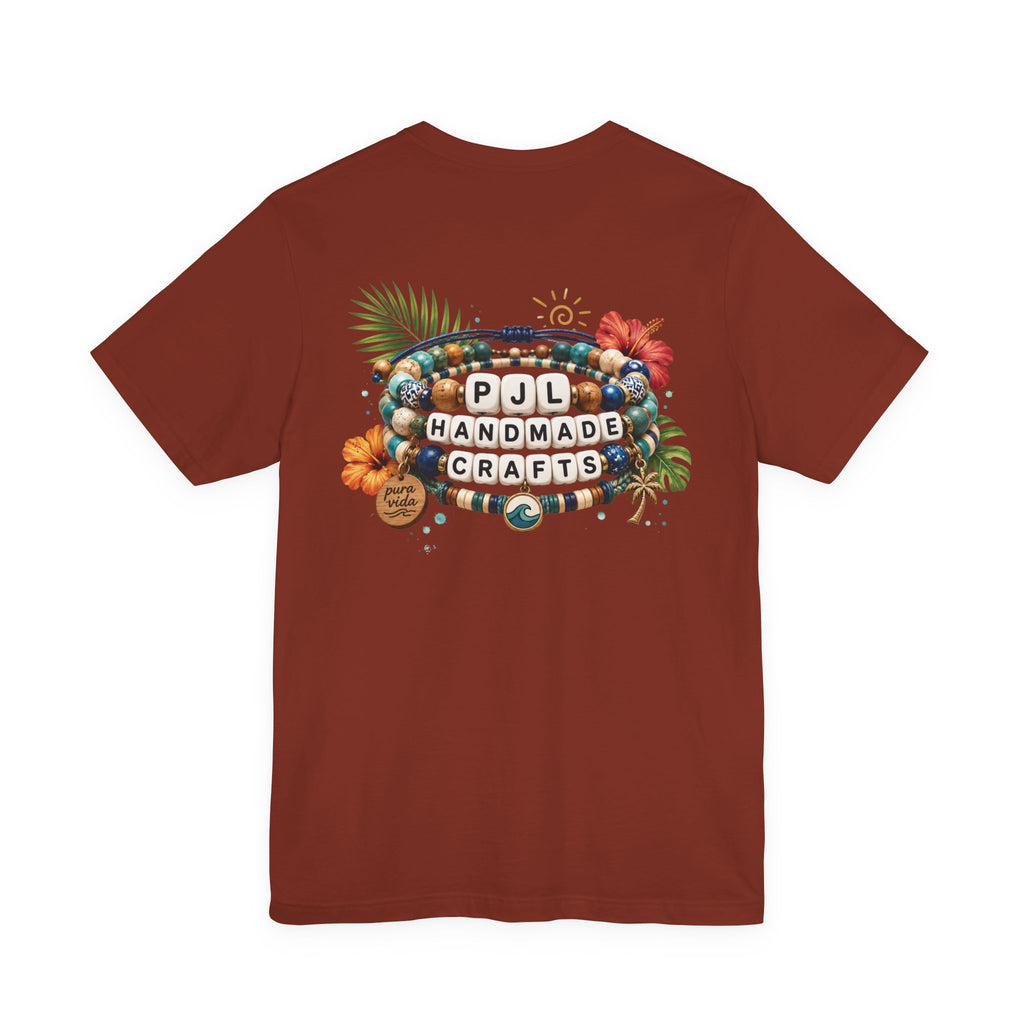 PJL Handmade Crafts Beaded Logo T-Shirt