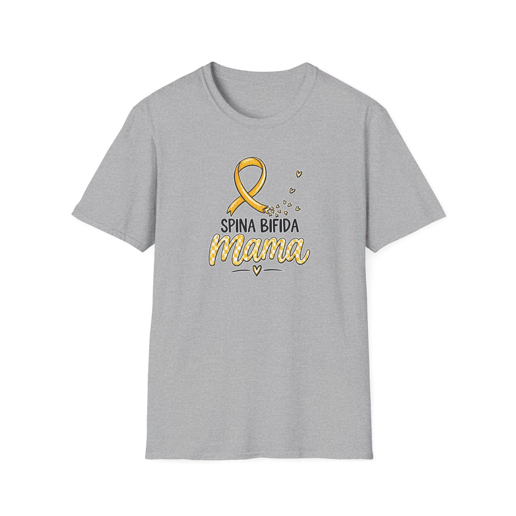 Spina Bifida Mama T-Shirt — Gold Awareness Ribbon Mom Tee