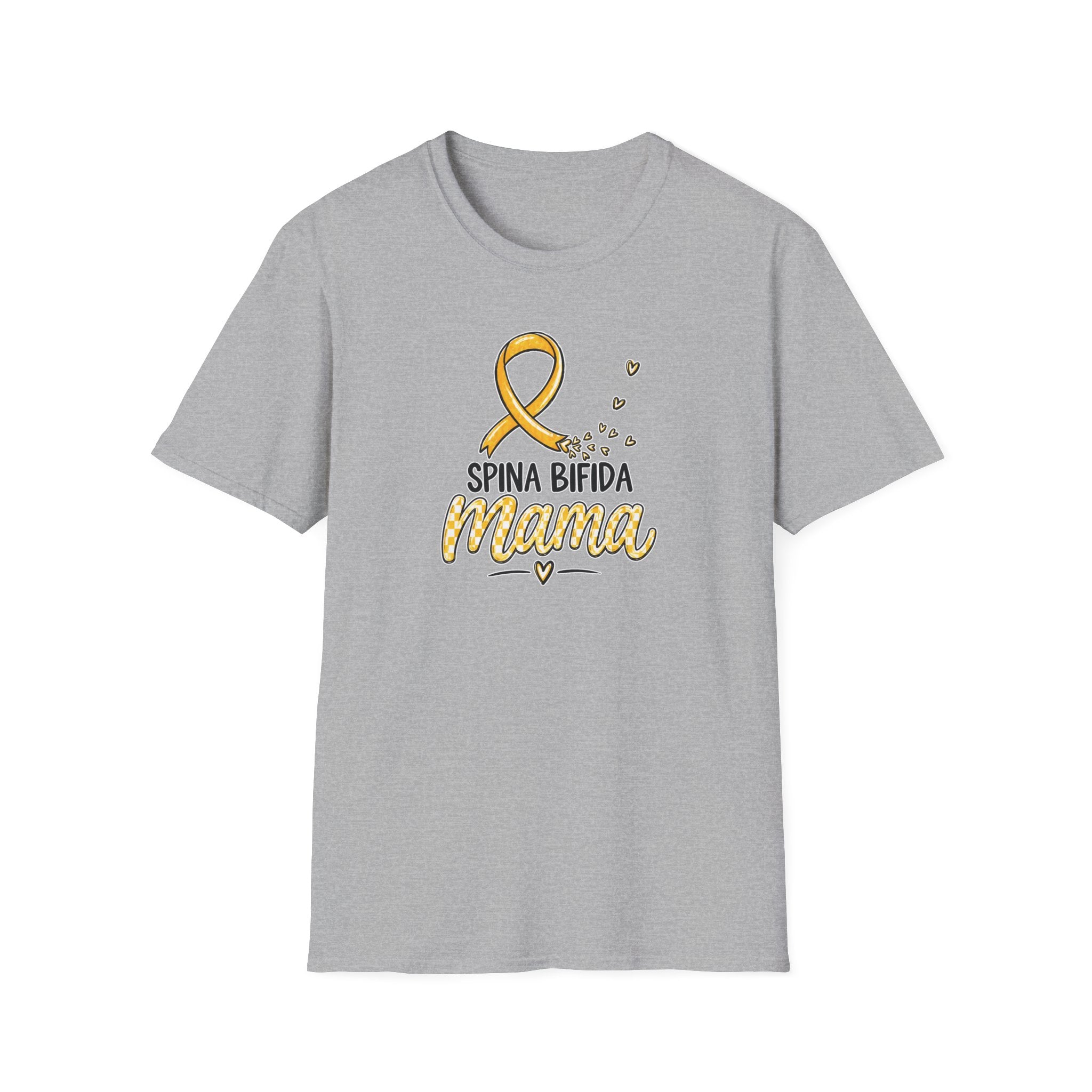Spina Bifida Mama T-Shirt — Gold Awareness Ribbon Mom Tee