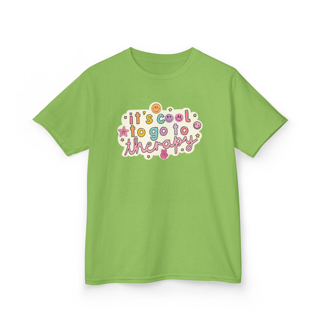 Kids Tee — "It's Cool to Go to Therapy" Retro Flower Therapy Tee