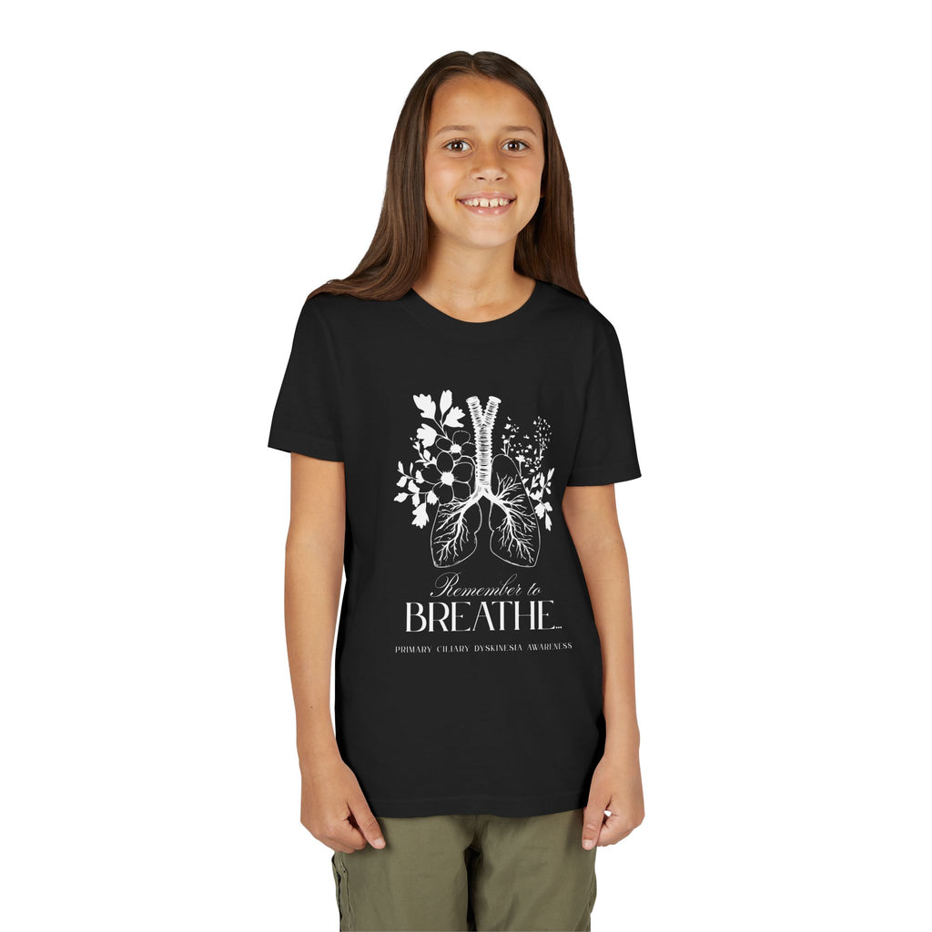 Youth Tee: Remember to Breathe- PCD Awareness