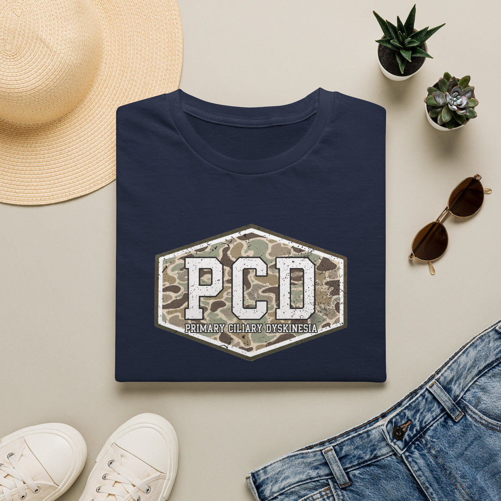 PCD Camo Logo T-Shirt — Primary Ciliary Dyskinesia Awareness Tee