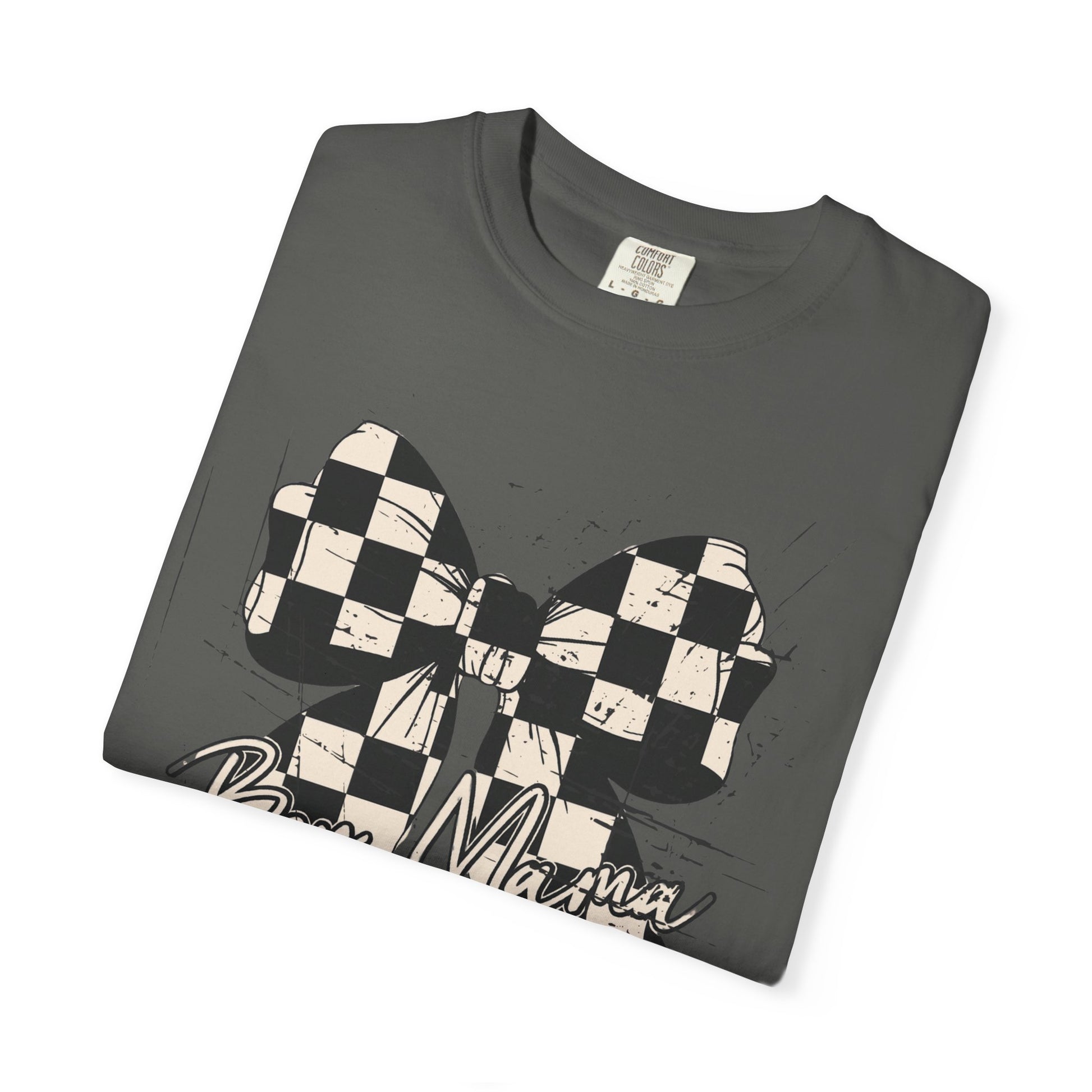 Boy Mom Distressed Checkered T-shirt