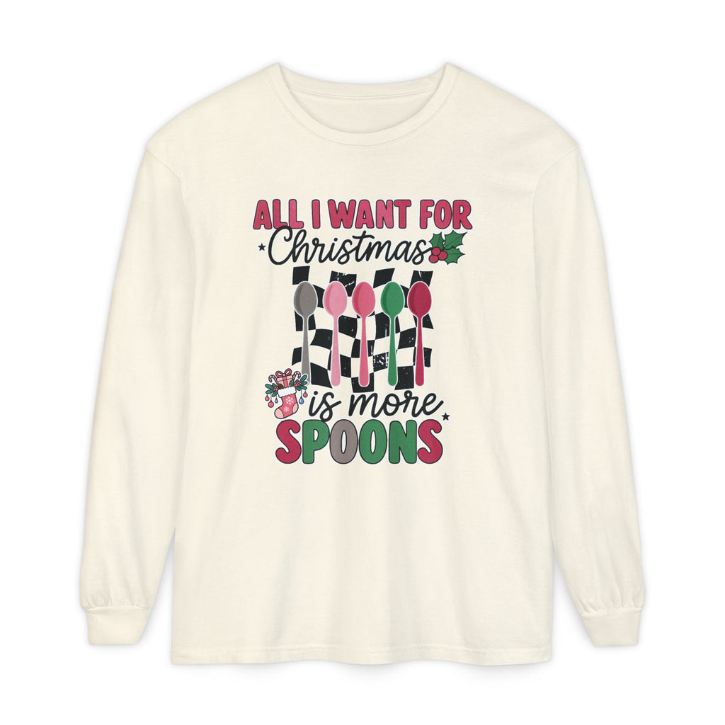 Christmas 'All I Want For Christmas Is More Spoons' Long Sleeve Tee
