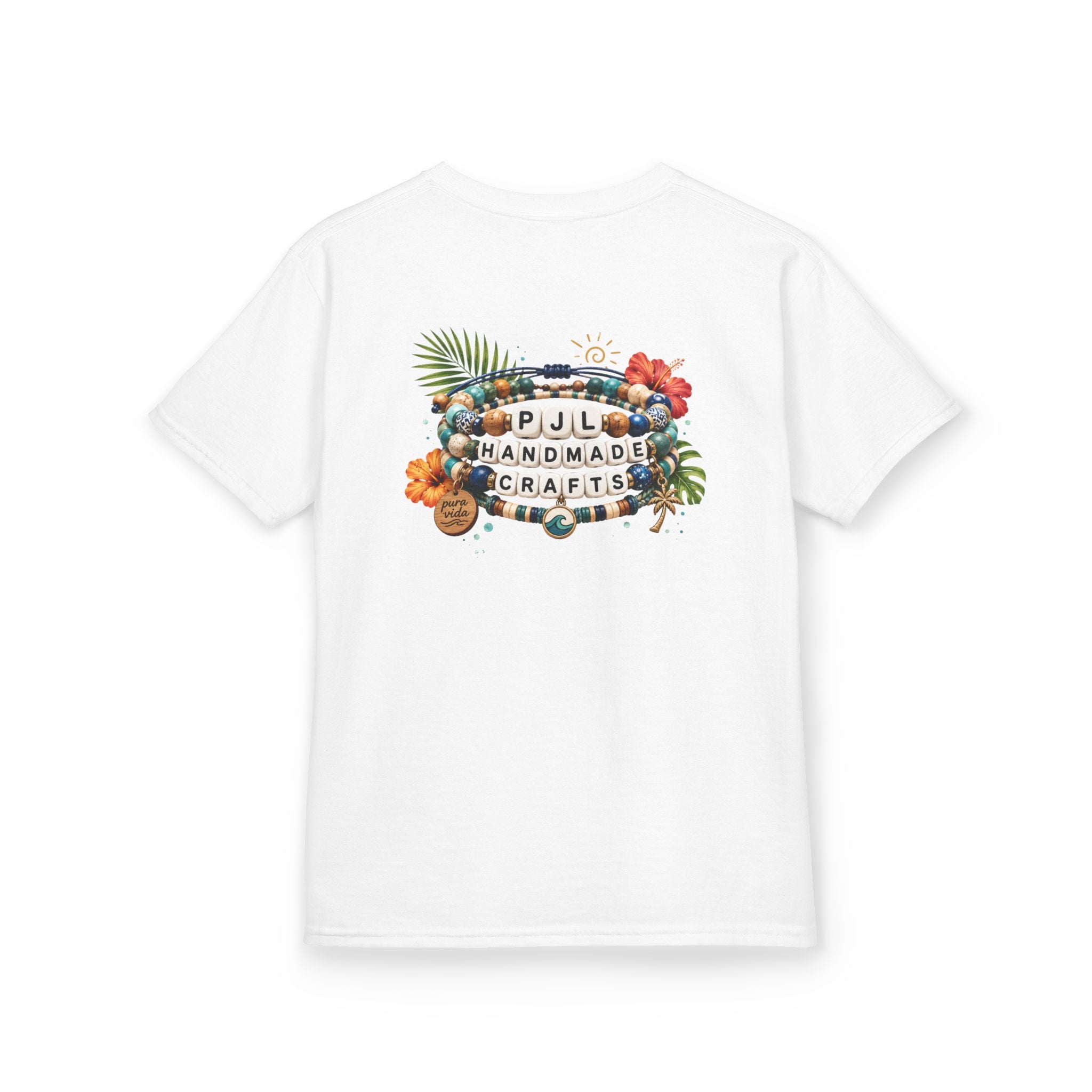 Kids Tee — PJL Handmade Crafts Tropical Floral Logo