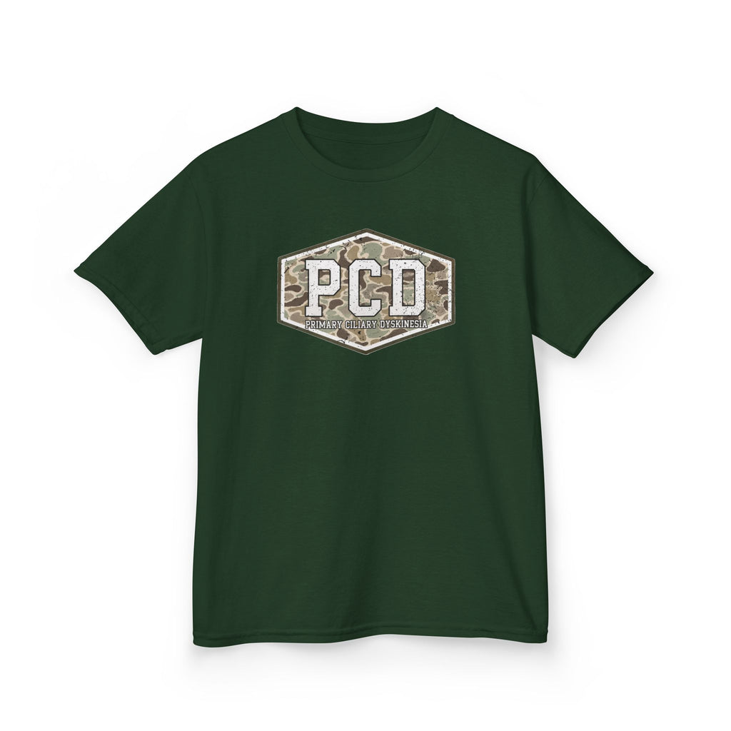 Youth PCD Camo Logo T-Shirt — Primary Ciliary Dyskinesia Awareness Tee