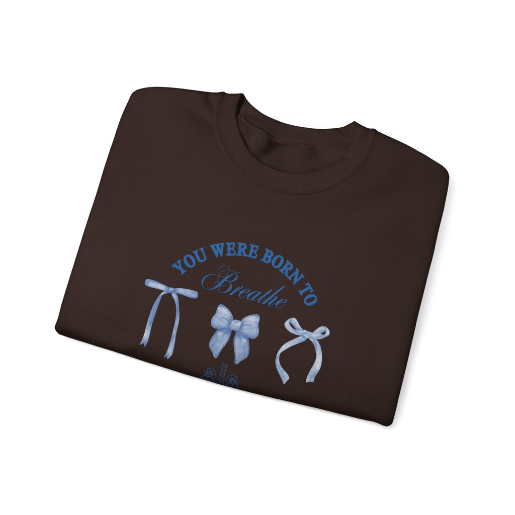 PCD Awareness "You Were Born to Breathe" Blue Ribbon Graphic