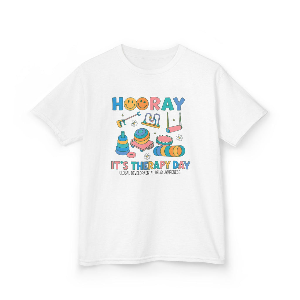Kids T‑Shirt “Hooray It's Therapy Day” — GDD Awareness