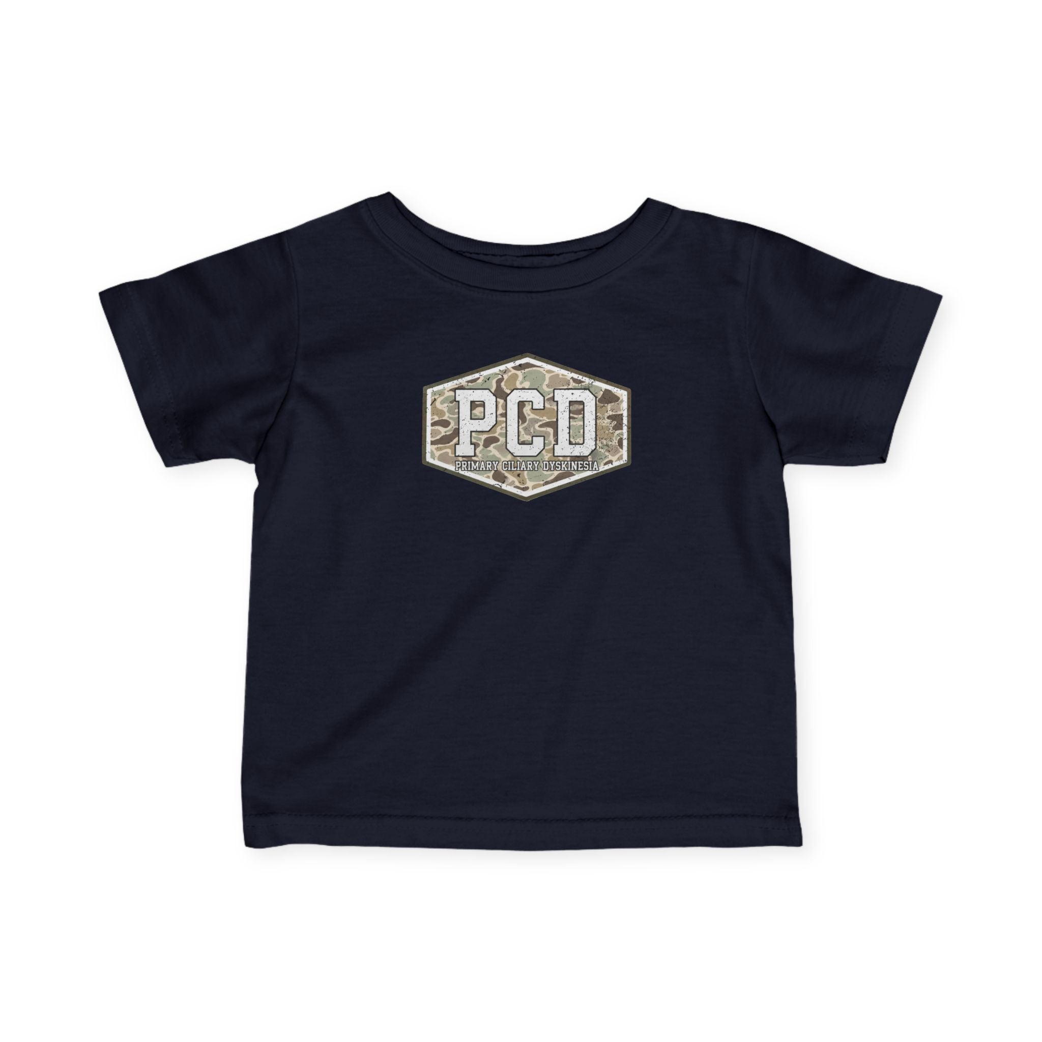Infant PCD Camo Logo T-Shirt — Primary Ciliary Dyskinesia Awareness Tee
