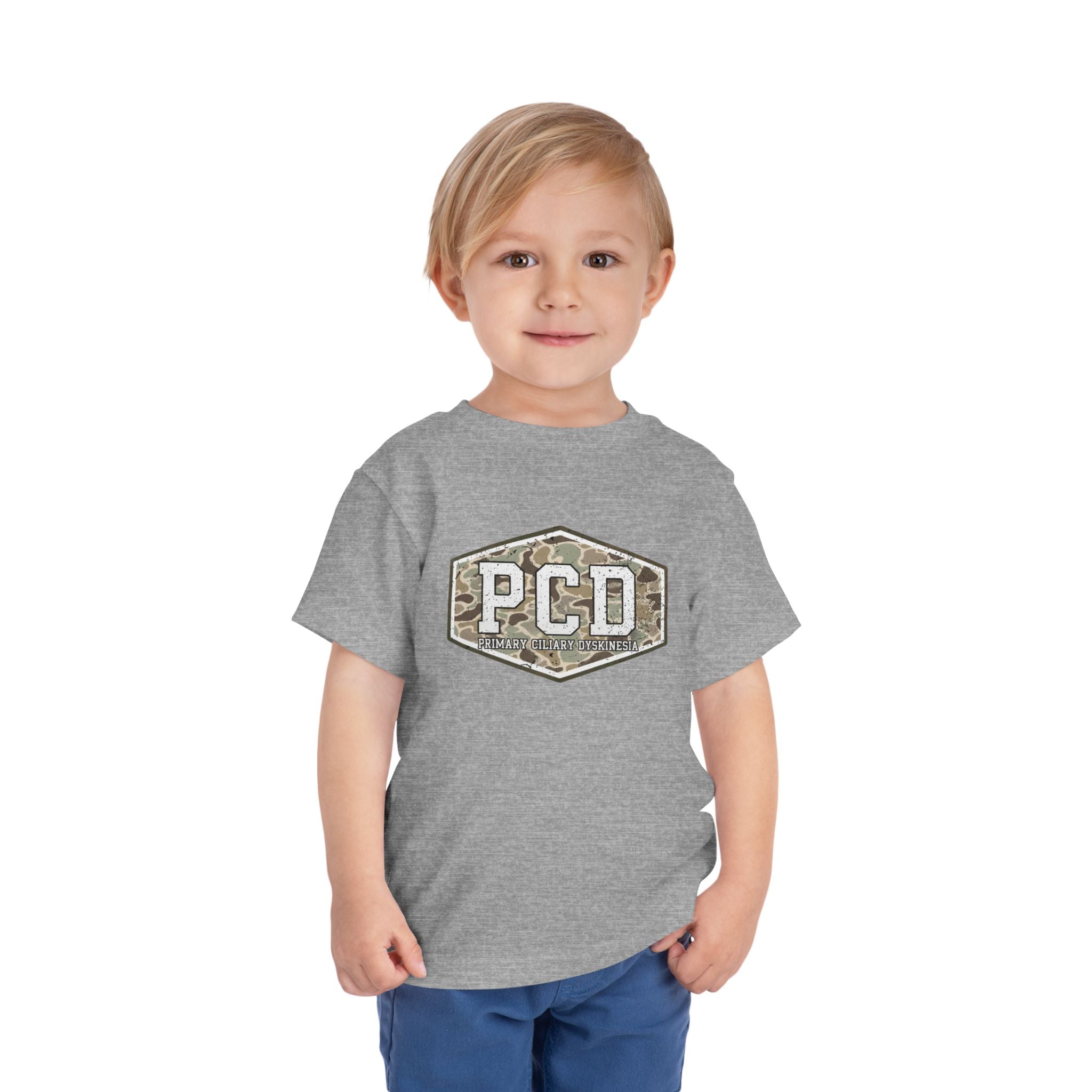 Toddler PCD Camo Logo T-Shirt — Primary Ciliary Dyskinesia Awareness Tee