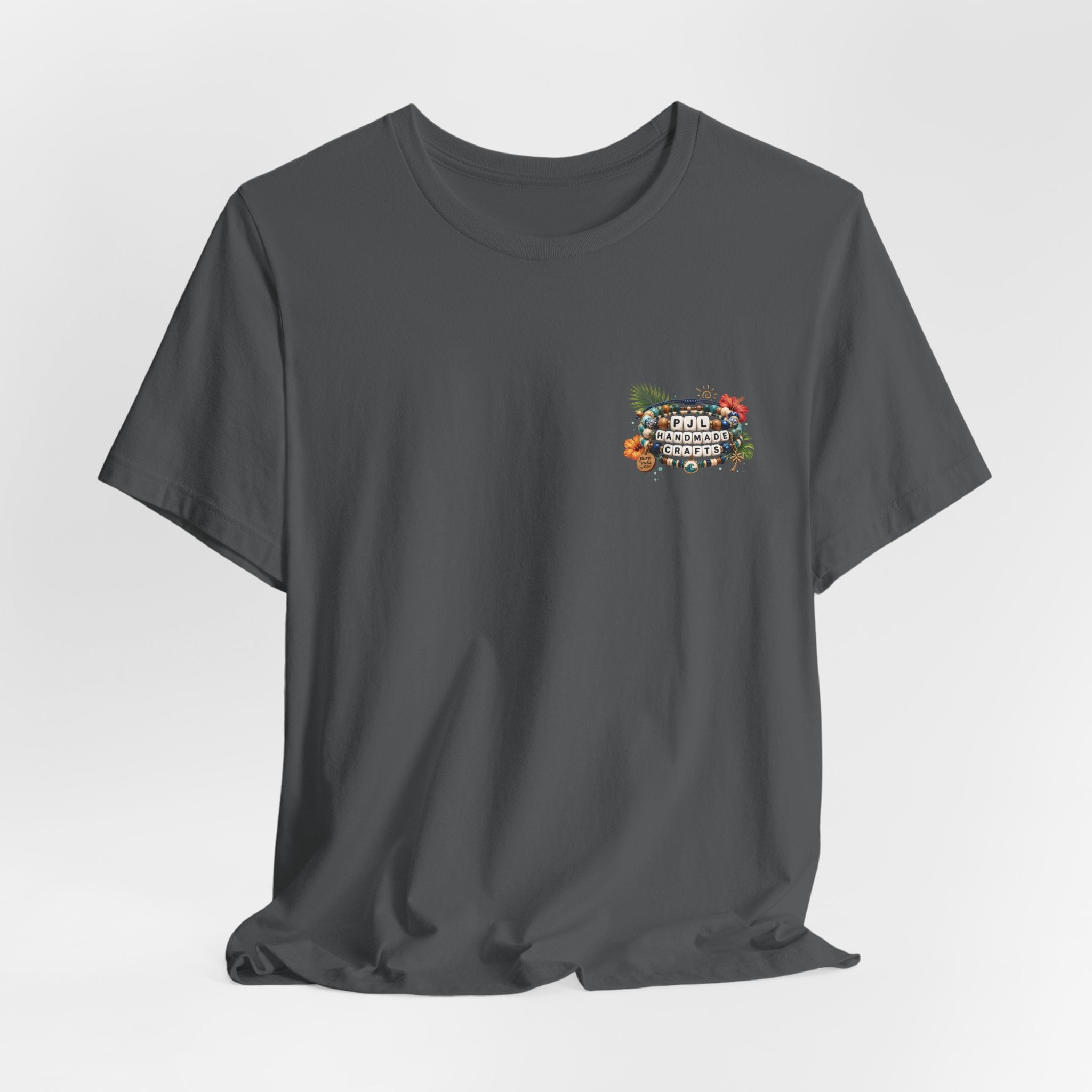 PJL Handmade Crafts Beaded Logo T-Shirt