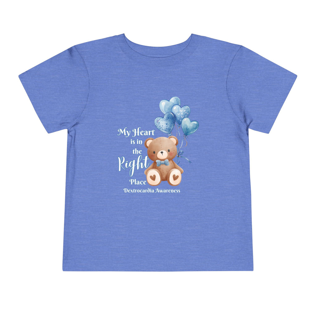 Toddler Tee — "My Heart Is in the Right Place" Dextrocardia Bear