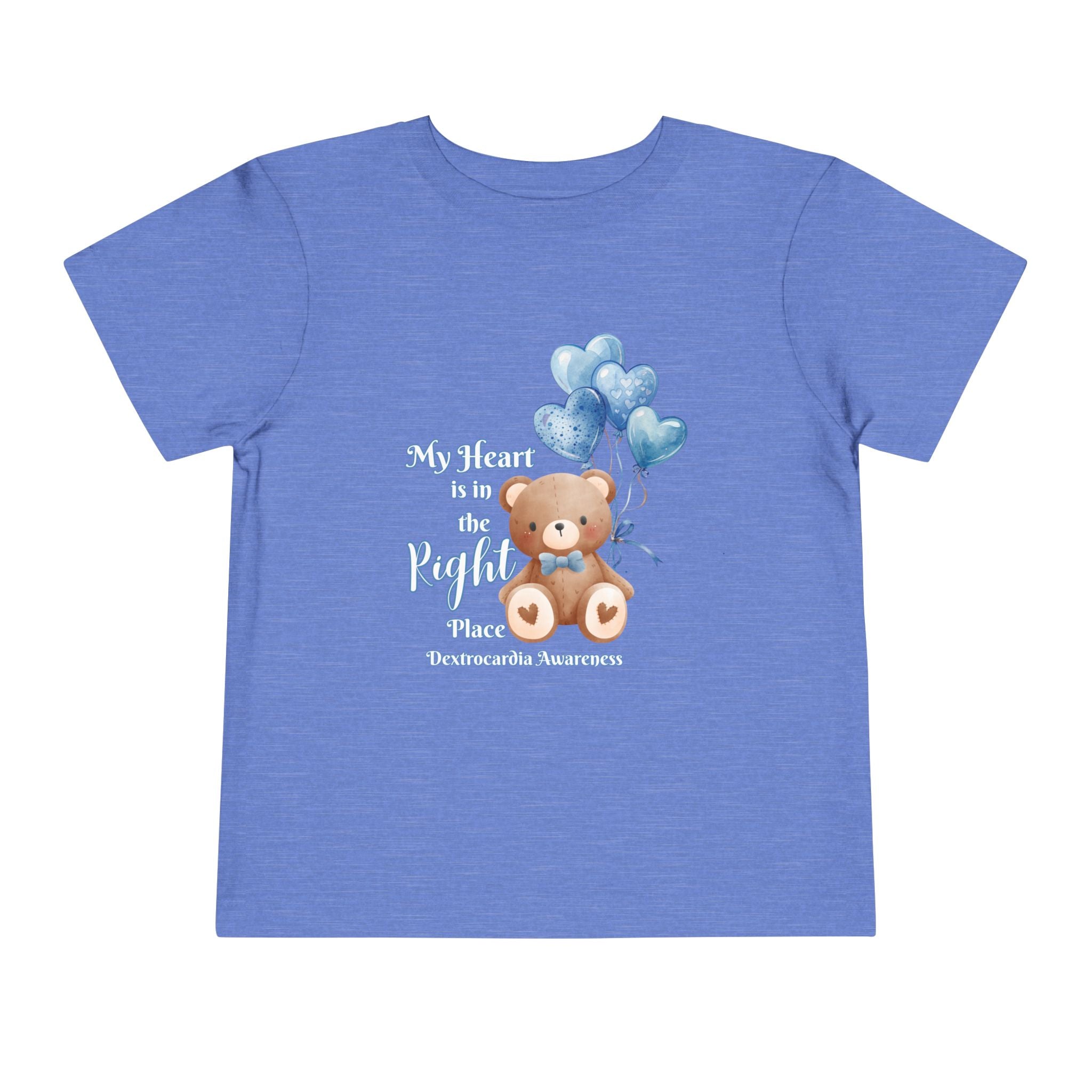 Toddler Tee — "My Heart Is in the Right Place" Dextrocardia Bear