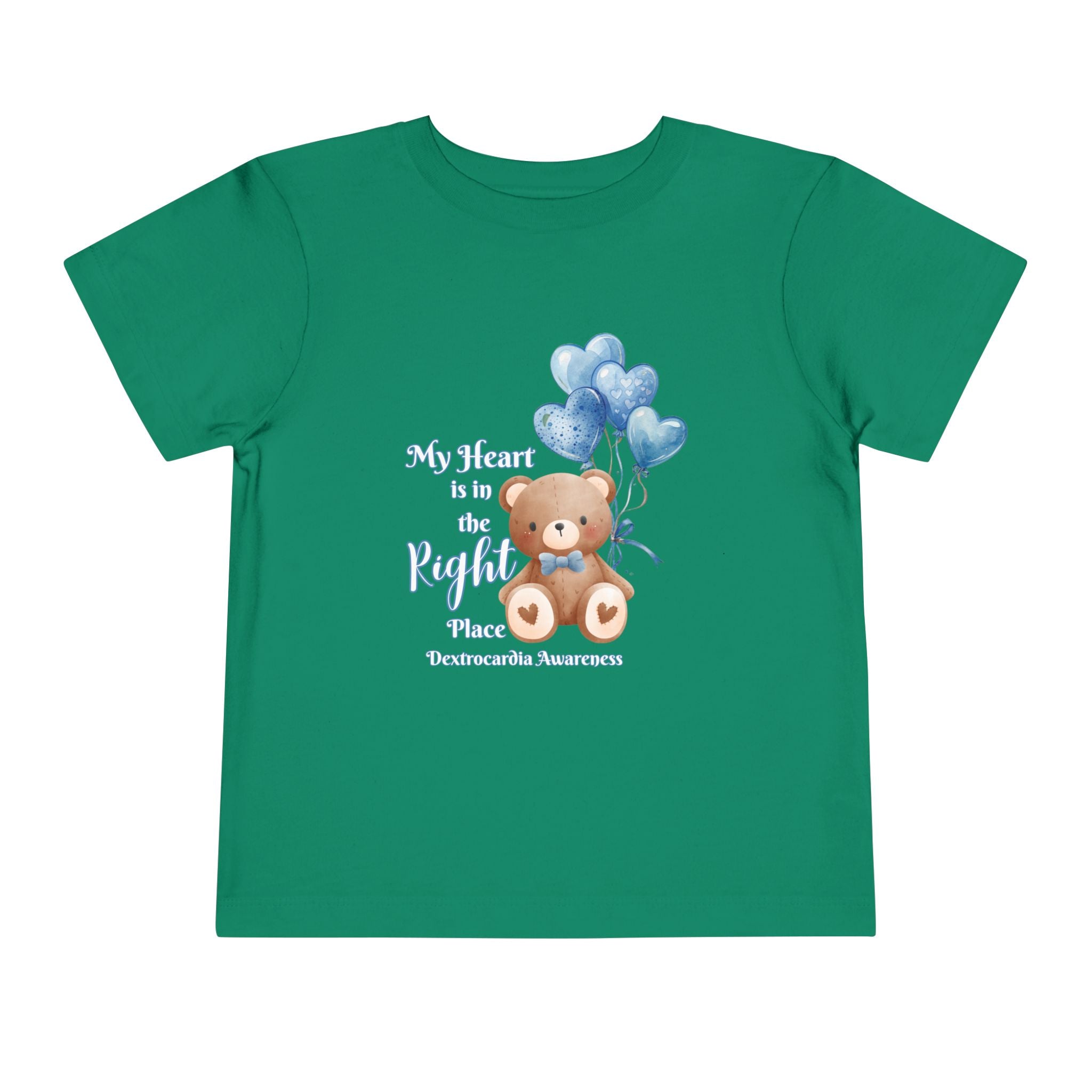 Toddler Tee — "My Heart Is in the Right Place" Dextrocardia Bear