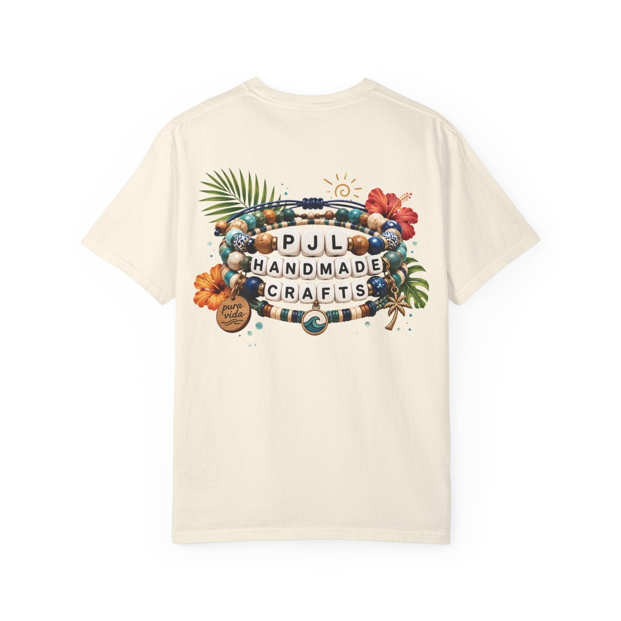 PJL Handmade Crafts Beaded Logo T-Shirt