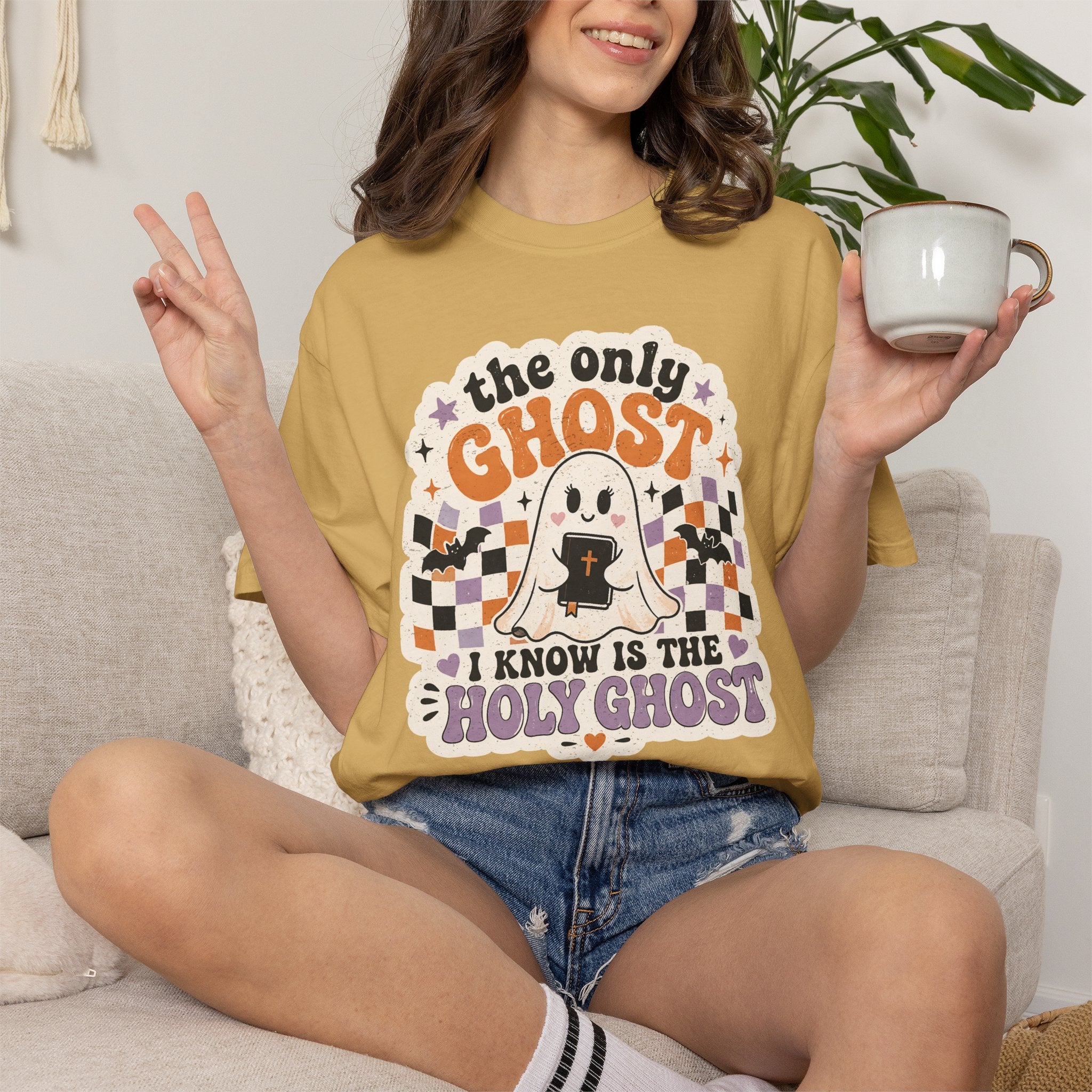 Holy Ghost Ghost Tee — "The Only Ghost I Know Is The Holy Ghost" Christian Halloween T-Shirt