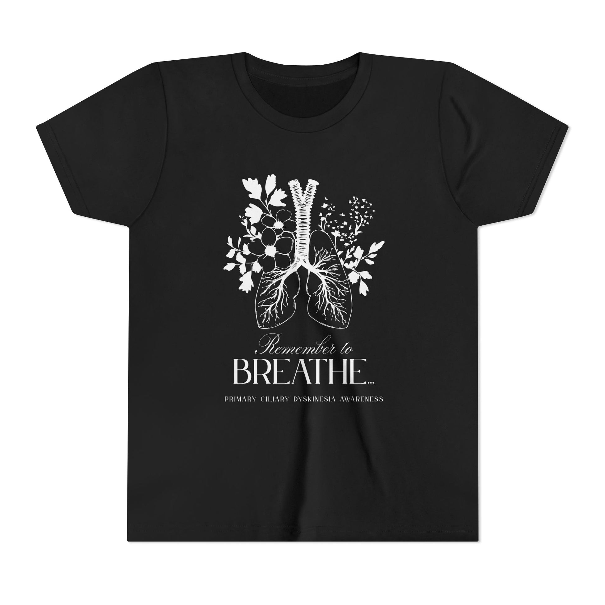 Youth Tee: Remember to Breathe- PCD Awareness
