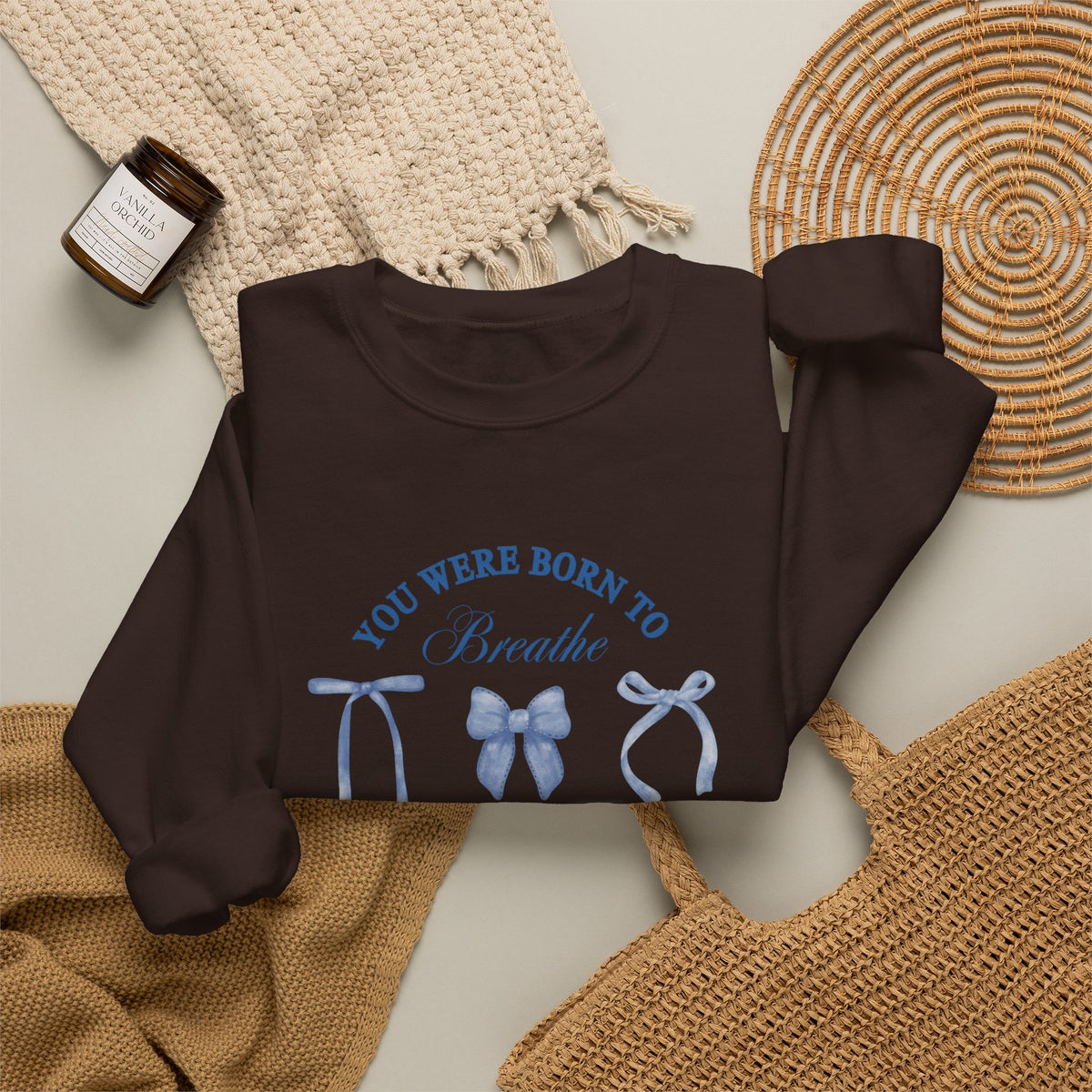 PCD Awareness "You Were Born to Breathe" Blue Ribbon Graphic