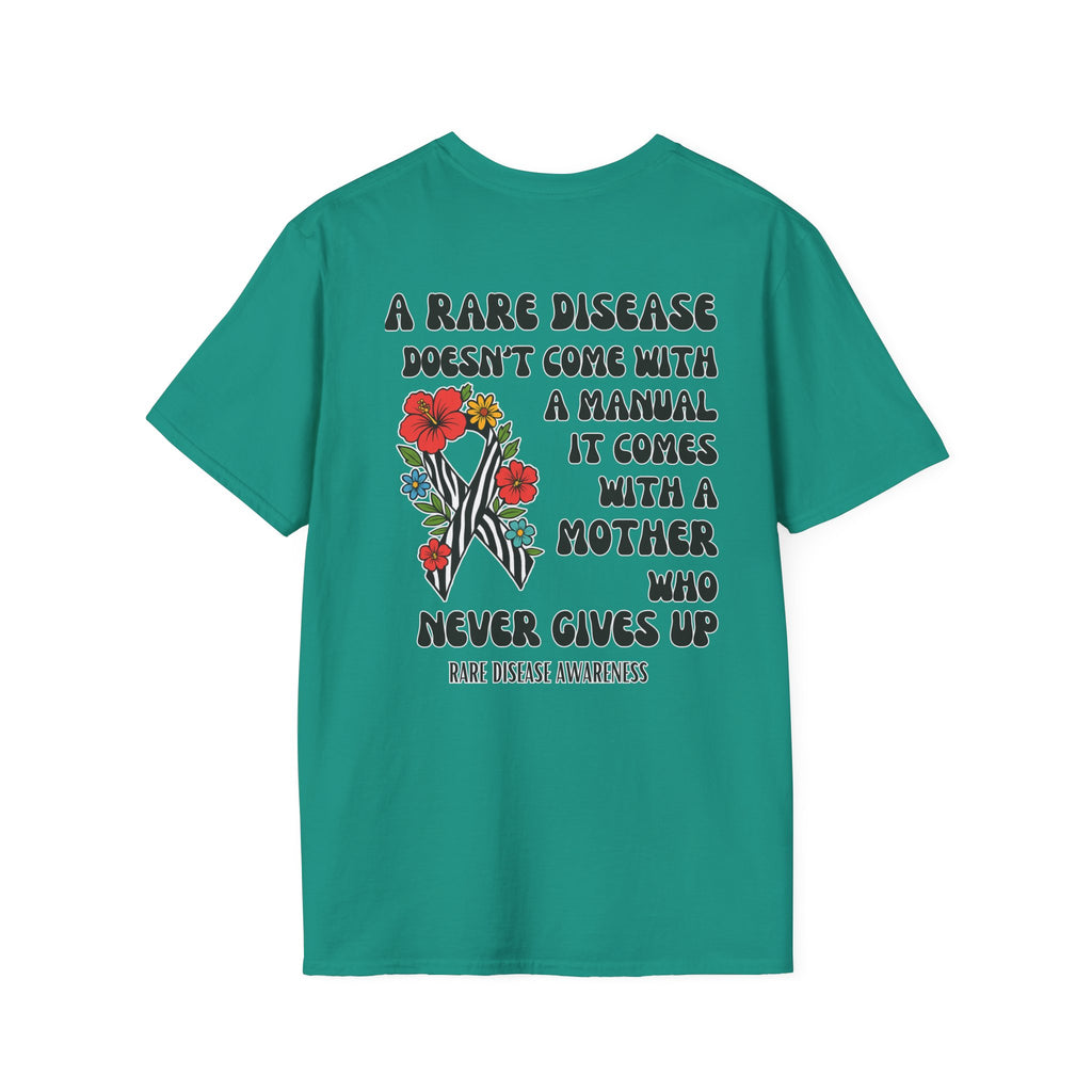 Rare Disease Awareness T-Shirt — "A Rare Disease Doesn’t Come with a Manual" Mom Support Tee