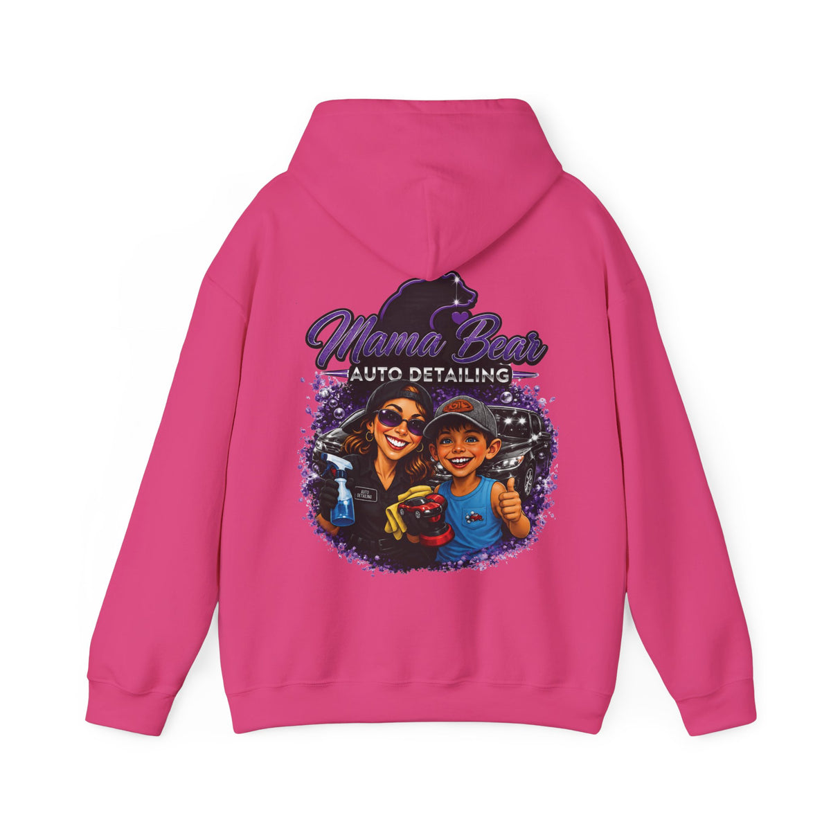 Mama Bear Auto Detailing Hoodie — Women's Car Care Team Pullover