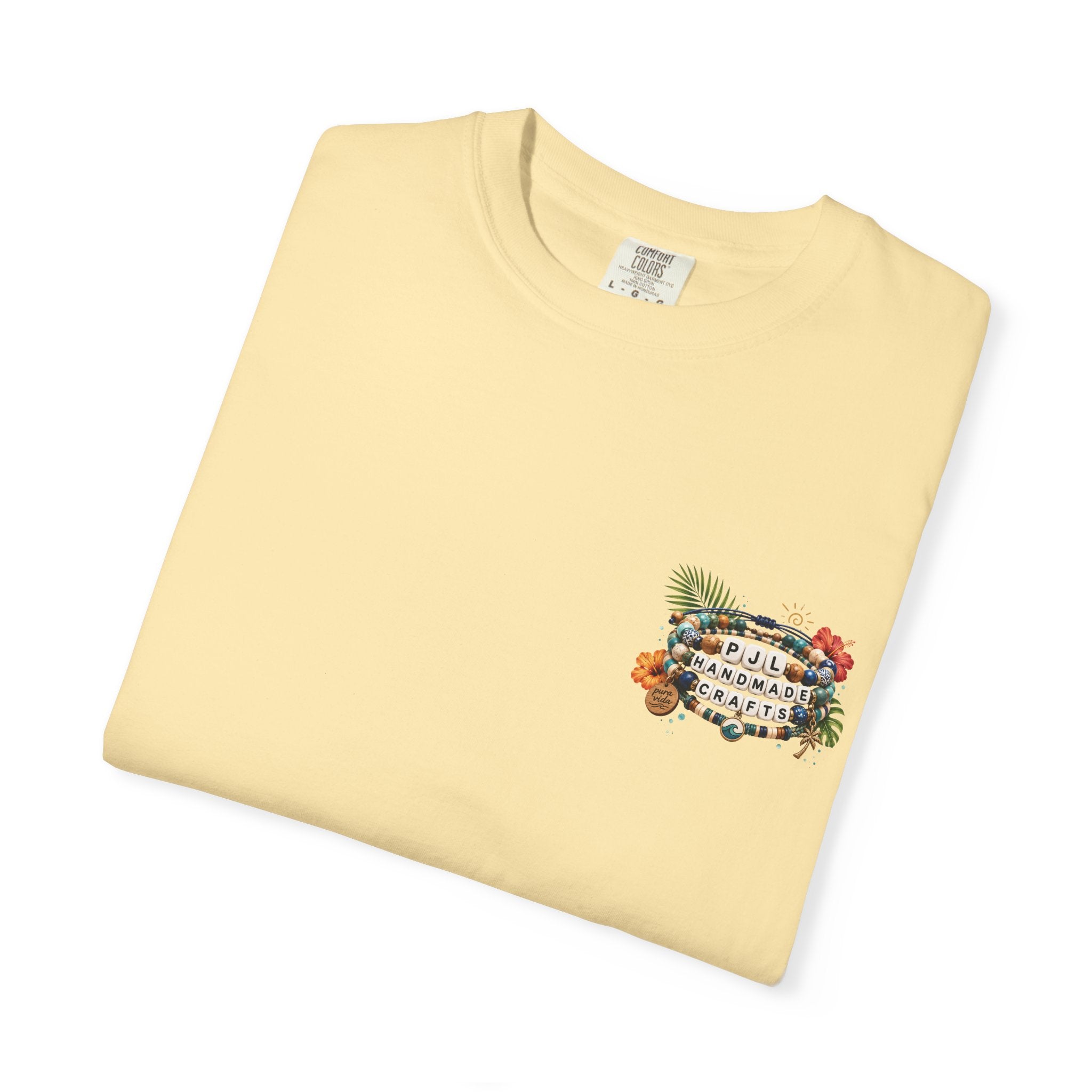 PJL Handmade Crafts Beaded Logo T-Shirt