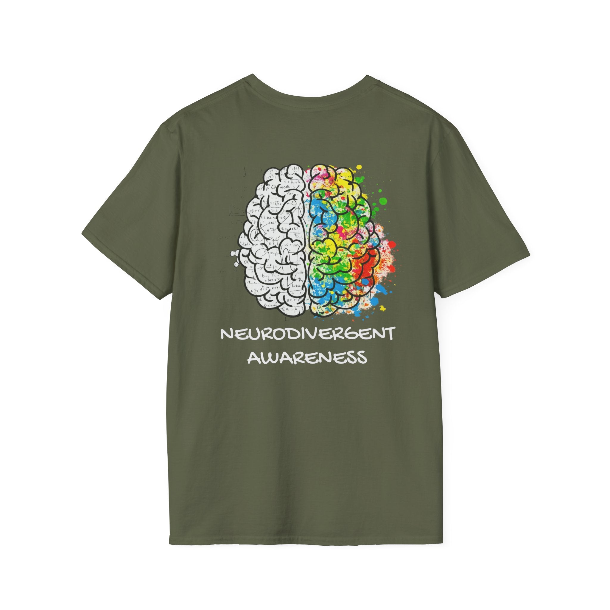 Neurodivergent Awareness T-Shirt — Colorful Brain Infinity Symbol