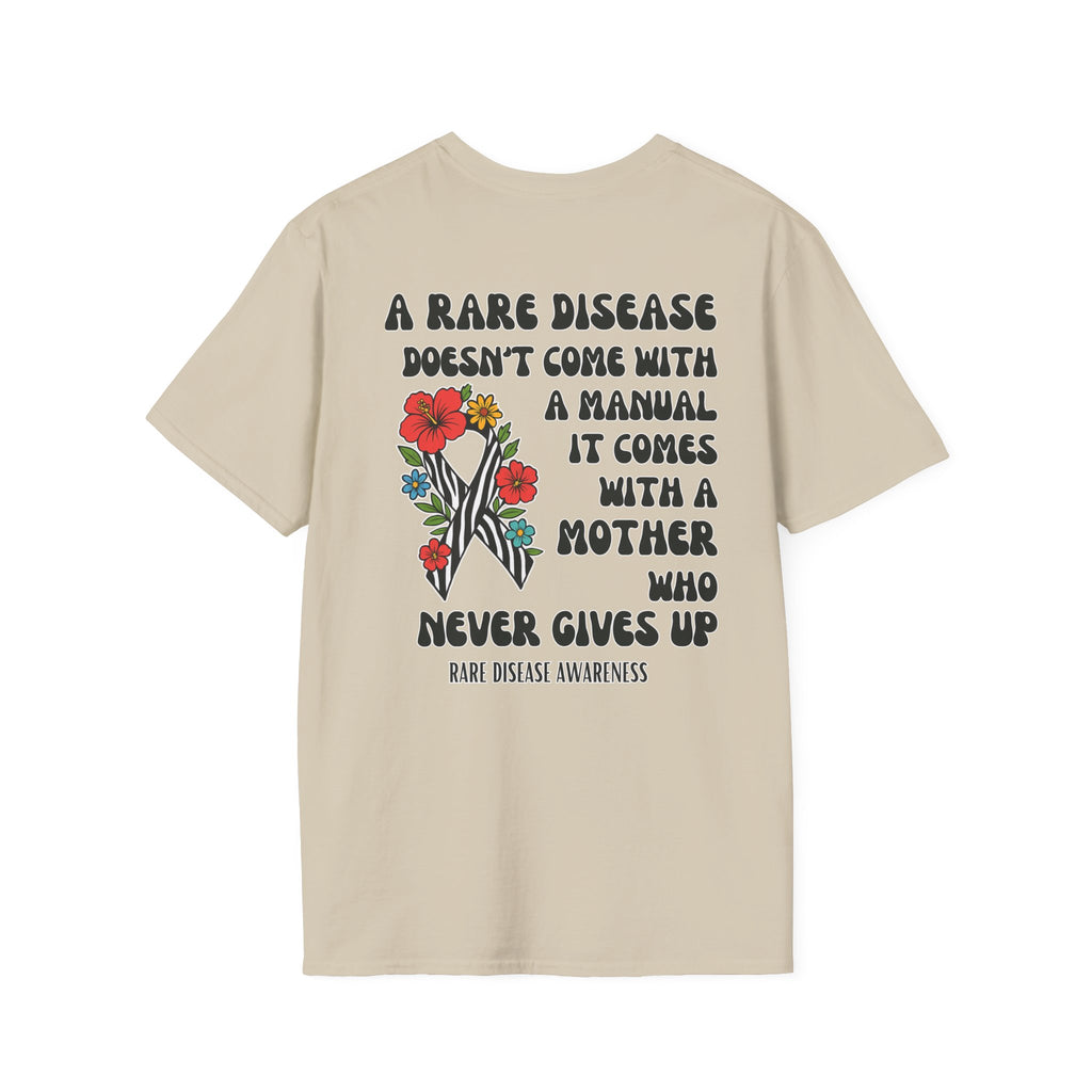 Rare Disease Awareness T-Shirt — "A Rare Disease Doesn’t Come with a Manual" Mom Support Tee