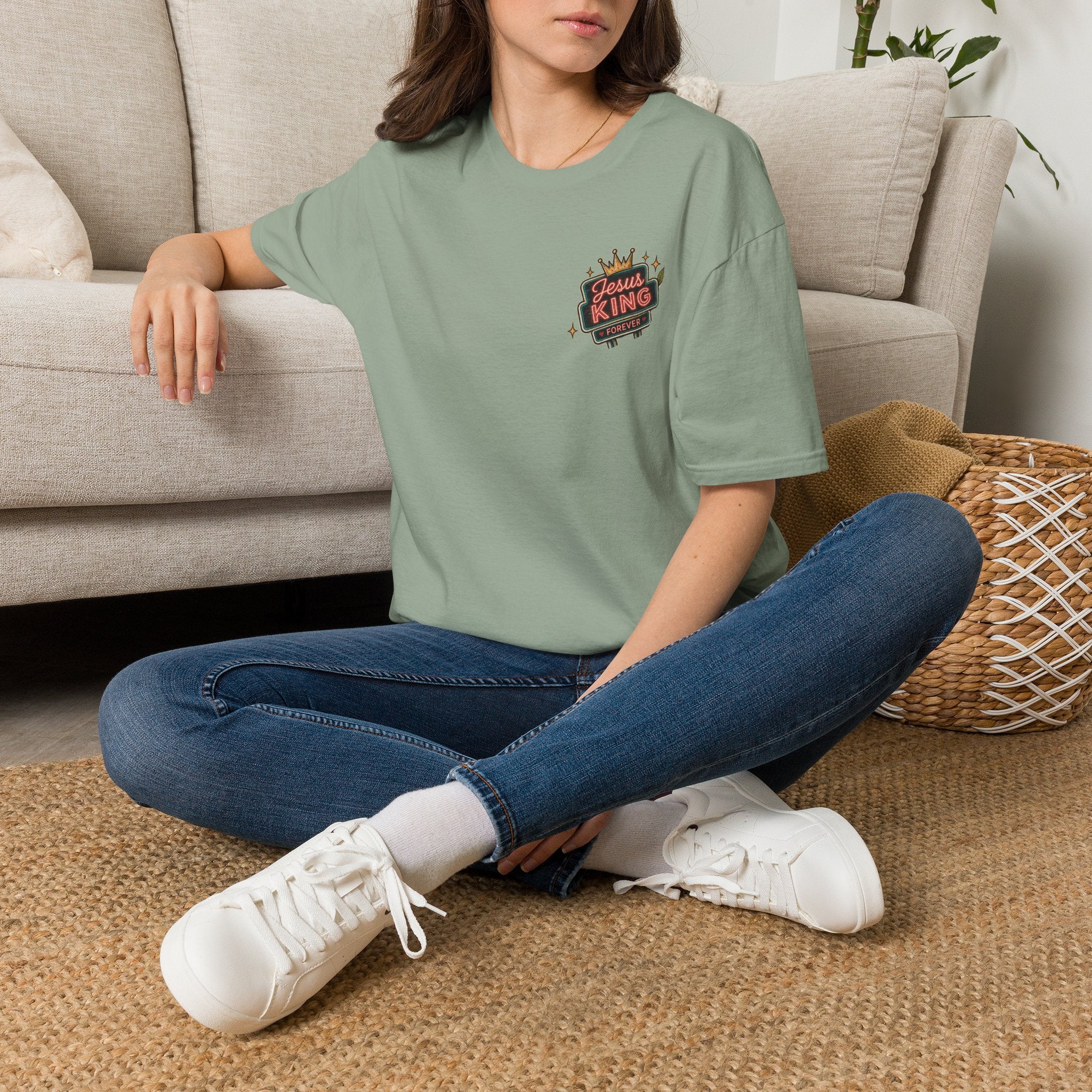 Jesus Is King T-Shirt — Retro Crown Faith Tee