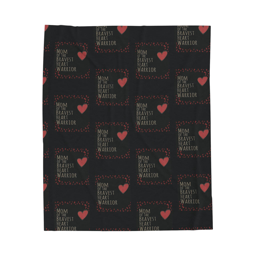 Plush Blanket — "Mom of the Bravest Heart Warrior" Heart & Ribbon Tribute