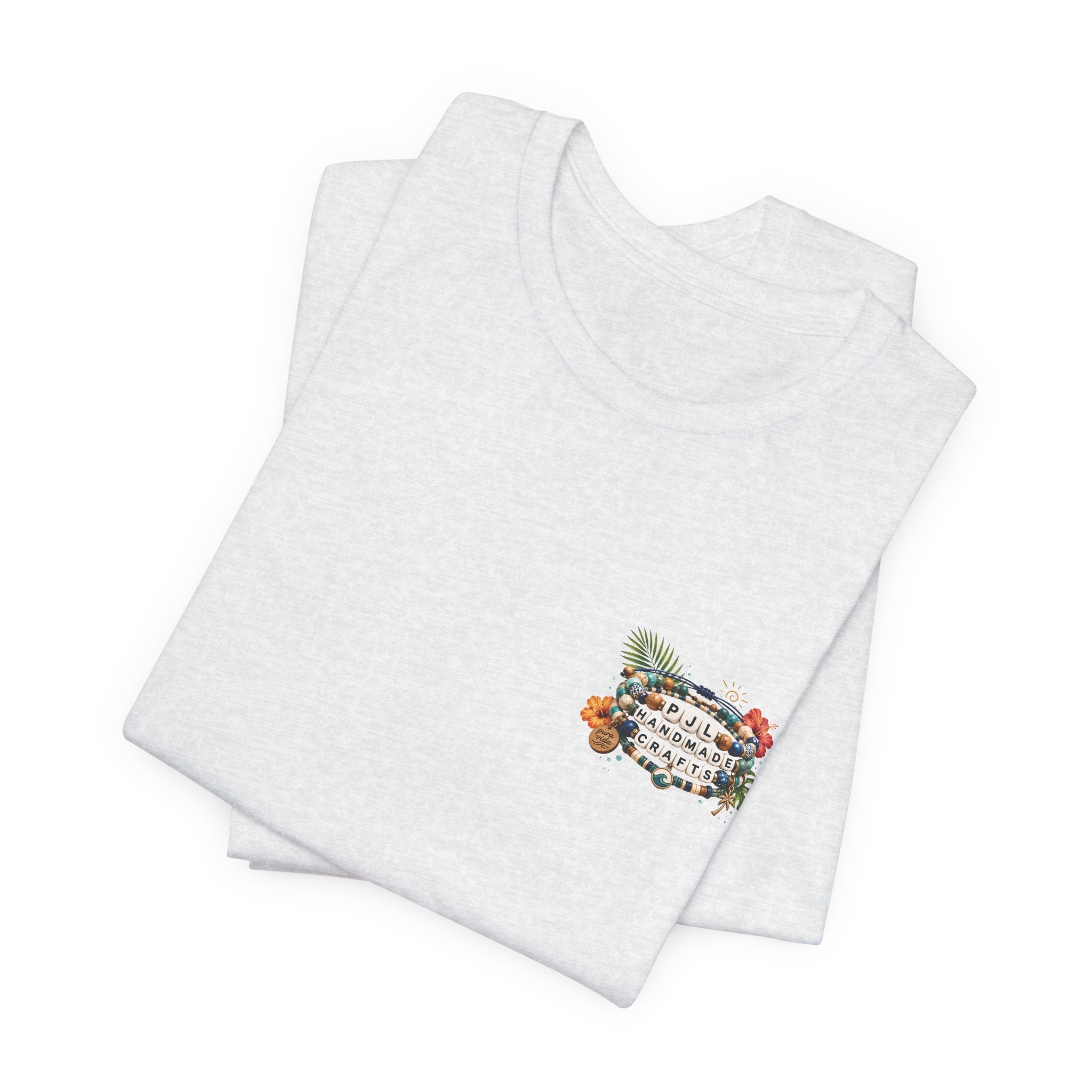 PJL Handmade Crafts Beaded Logo T-Shirt