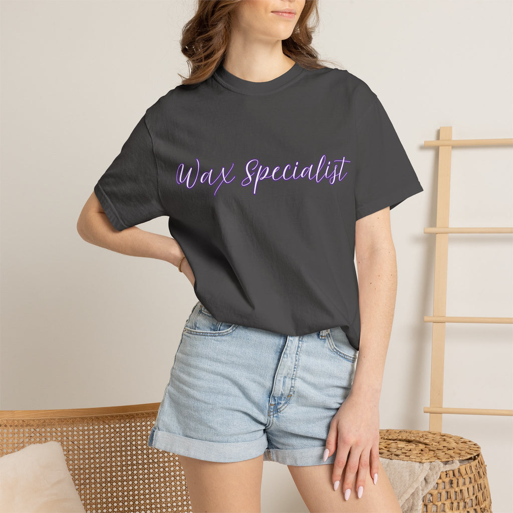 Wax Specialist T-Shirt — Lavender Script Tee