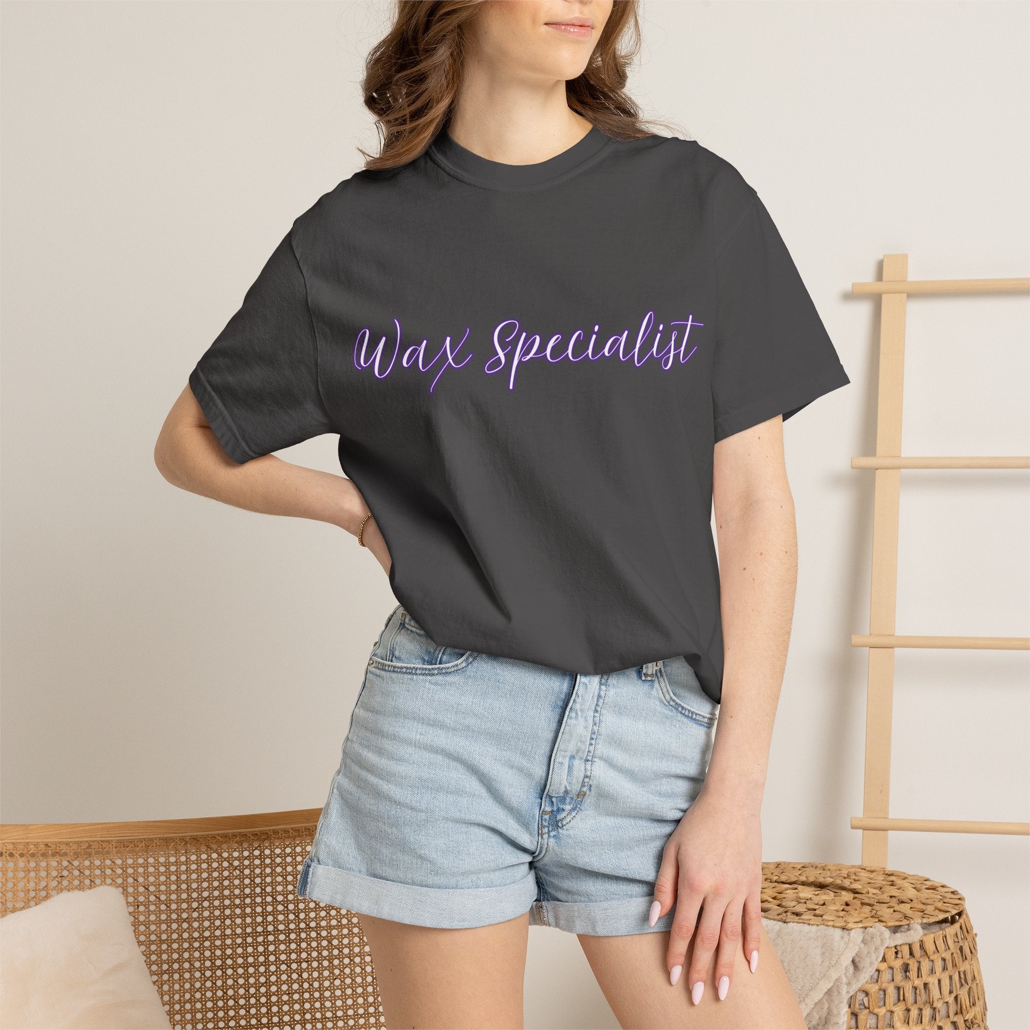 Wax Specialist T-Shirt — Lavender Script Tee