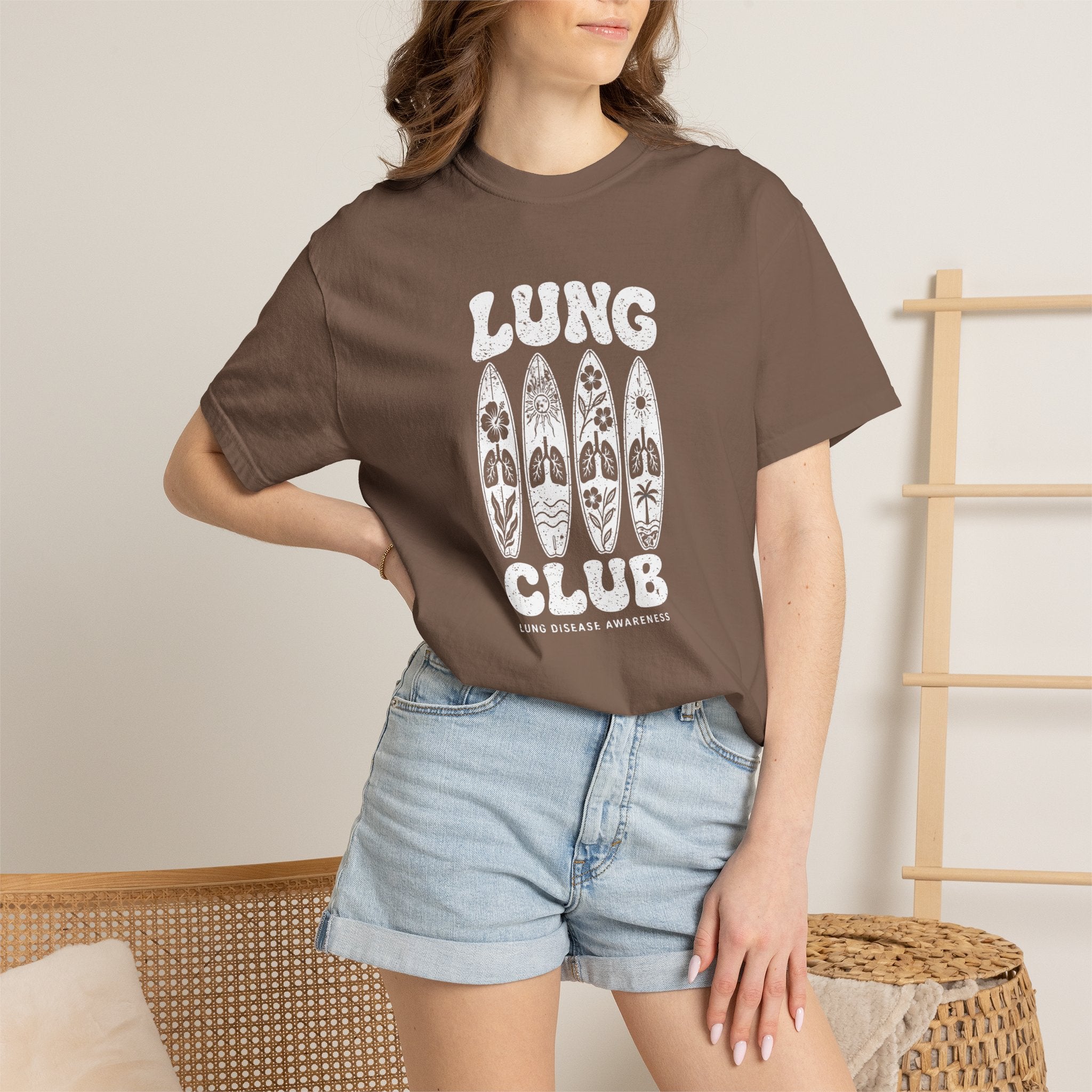 Surfboard 'Lung Club' Graphic T-Shirt — Retro Beach Vibe Tee