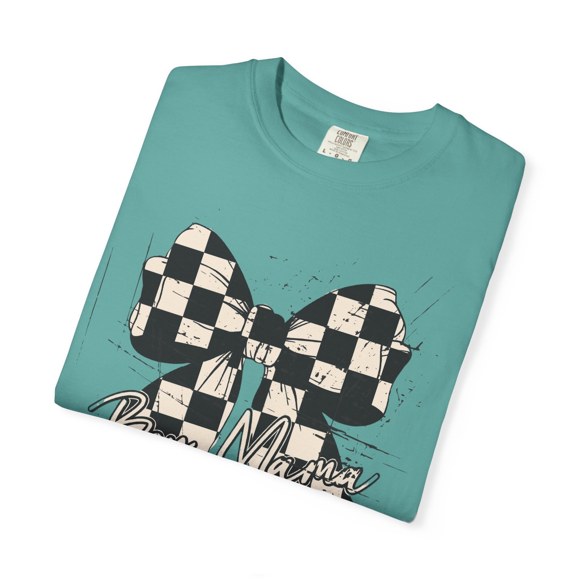 Boy Mom Distressed Checkered T-shirt