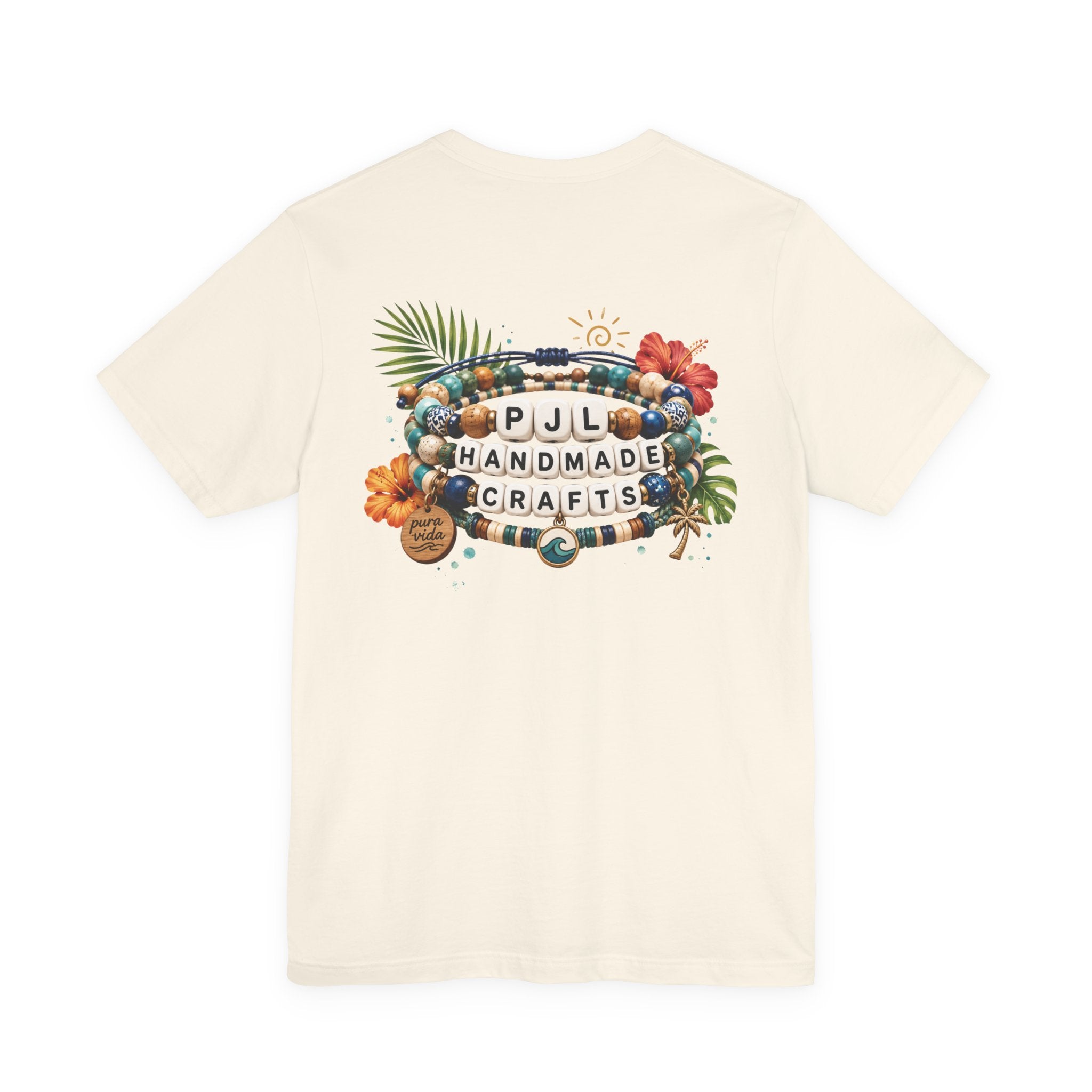 PJL Handmade Crafts Beaded Logo T-Shirt