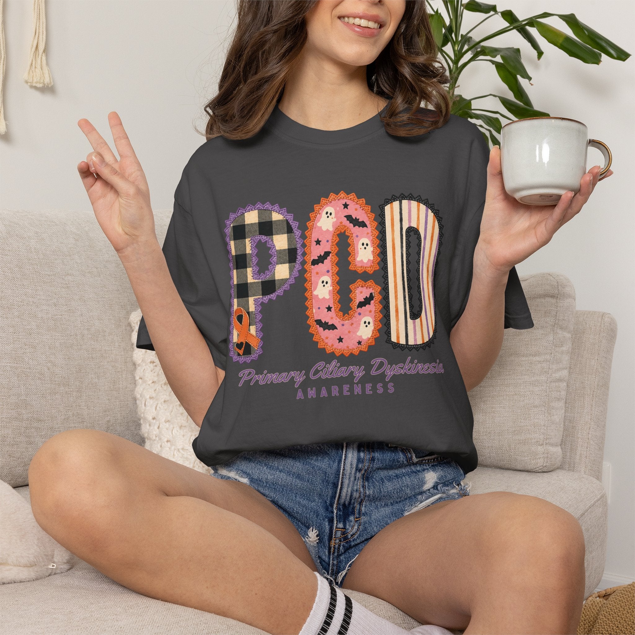 PCD Awareness T-Shirt Halloween theme — Primary Ciliary Dyskinesia Support Tee
