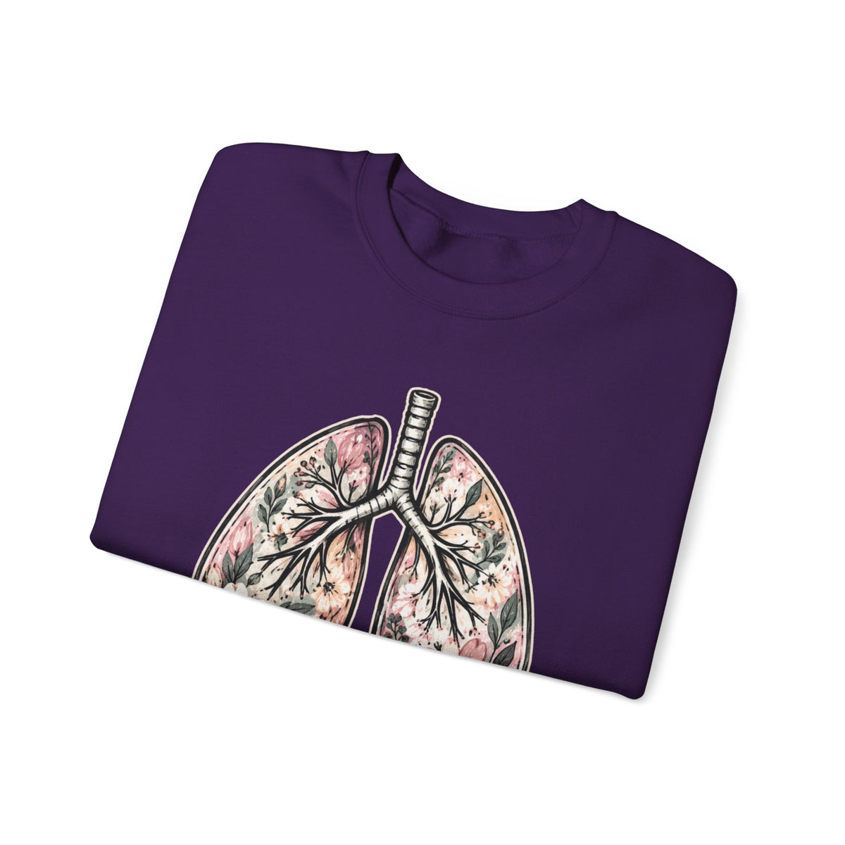 Lung Floral Crewneck Sweatshirt — CF MAMA Respiratory Awareness Pullover