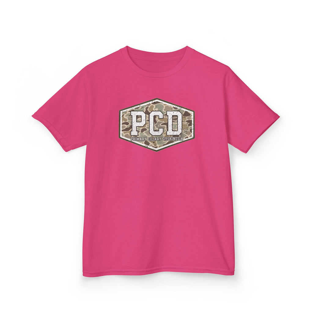 Youth PCD Camo Logo T-Shirt — Primary Ciliary Dyskinesia Awareness Tee