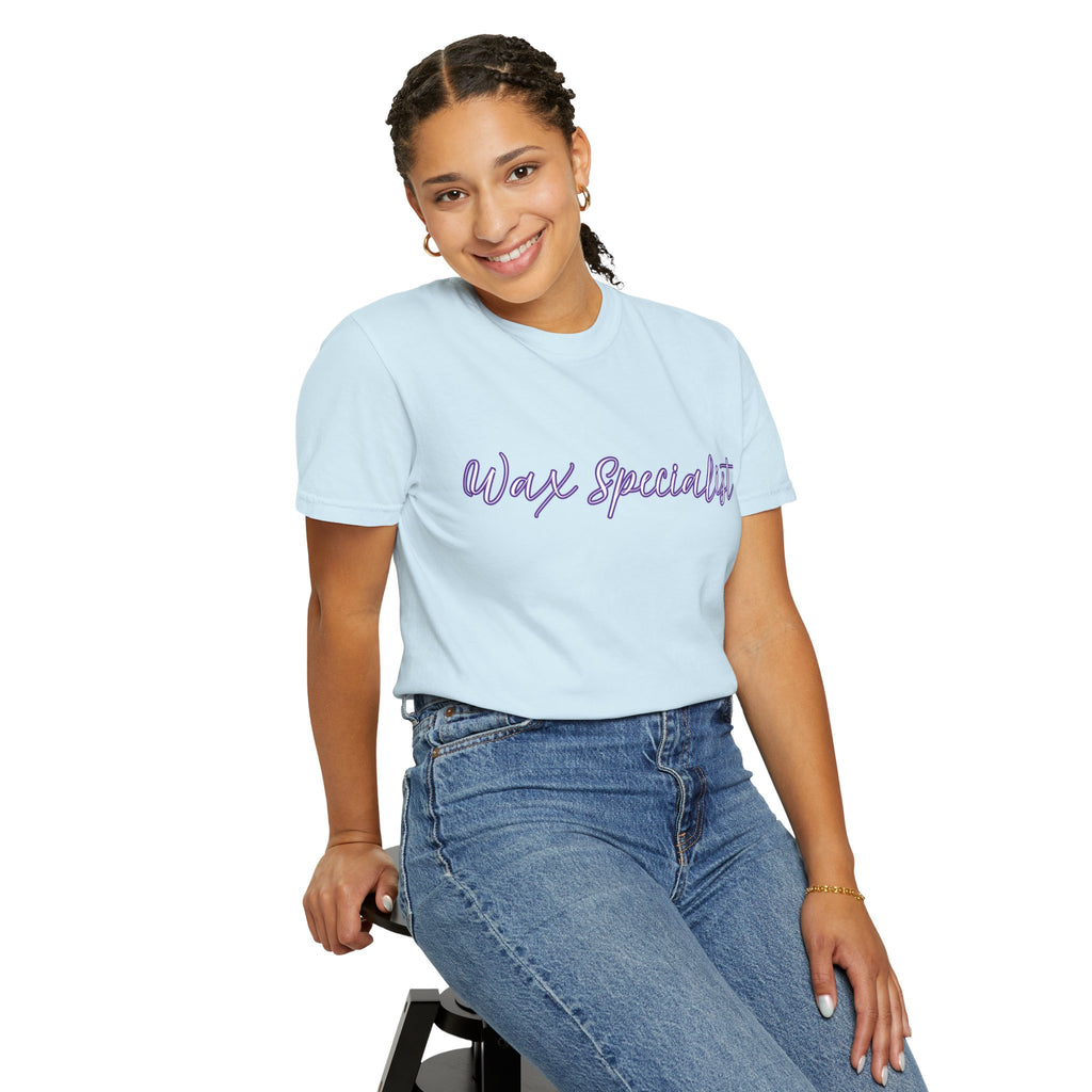 Wax Specialist T-Shirt — Lavender Script Tee
